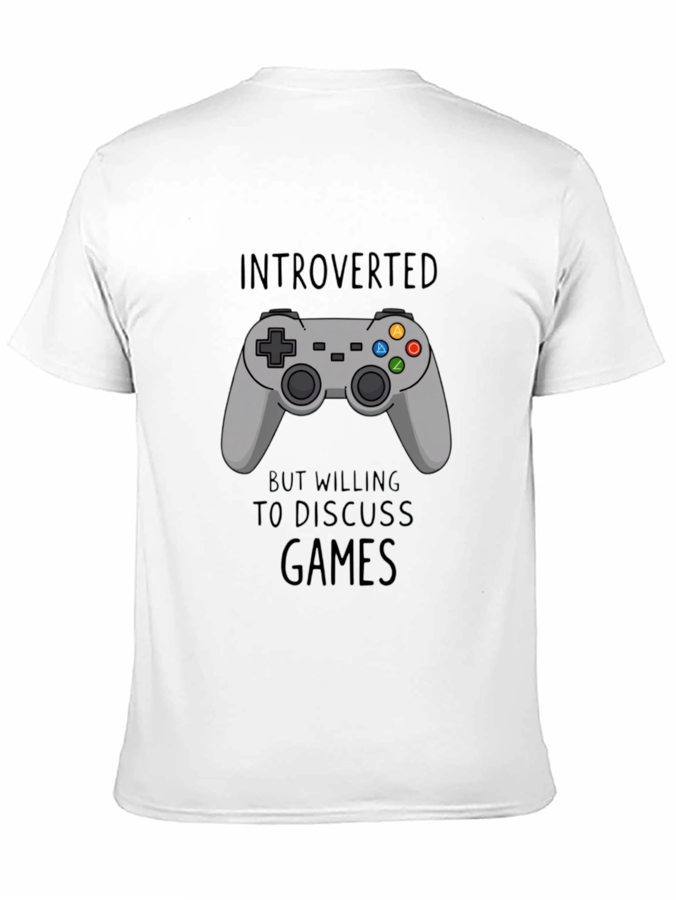 Introverted Gamer T-Shirt - Black - Controller Design