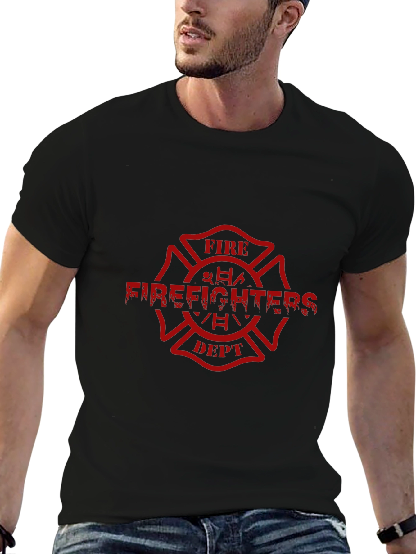 Firefighters Dept. Graphic Tee - Black Cotton Comfort