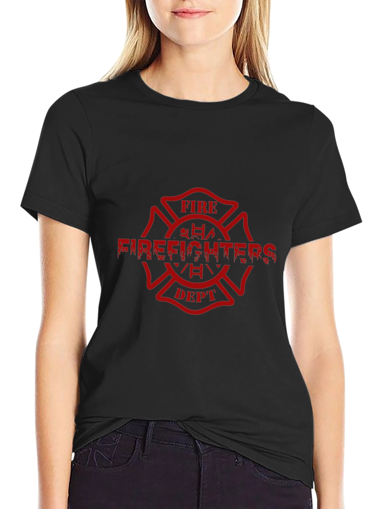 Firefighters Dept. Graphic Tee - Black Cotton Comfort