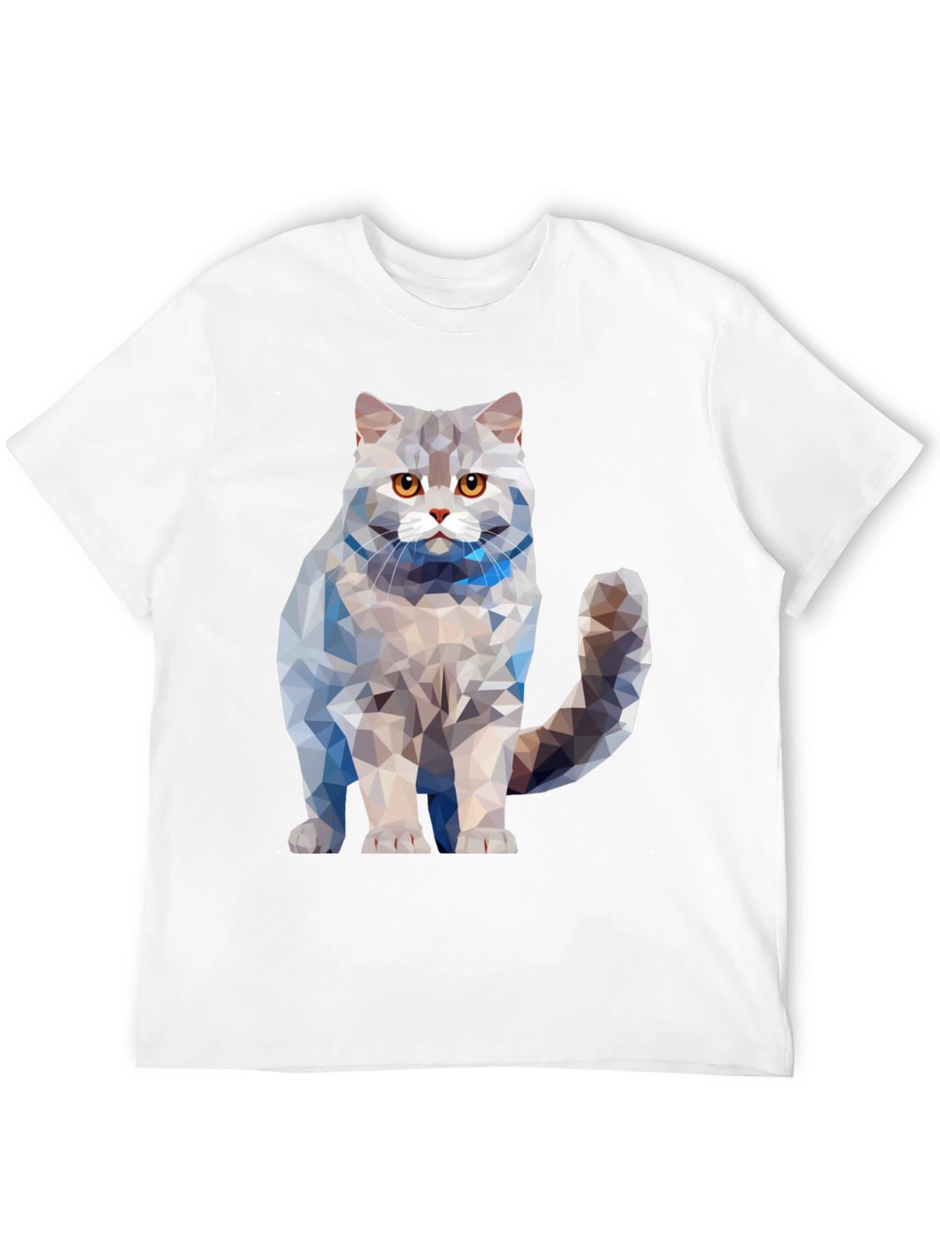 Geometric Cat T-Shirt - Unique Design