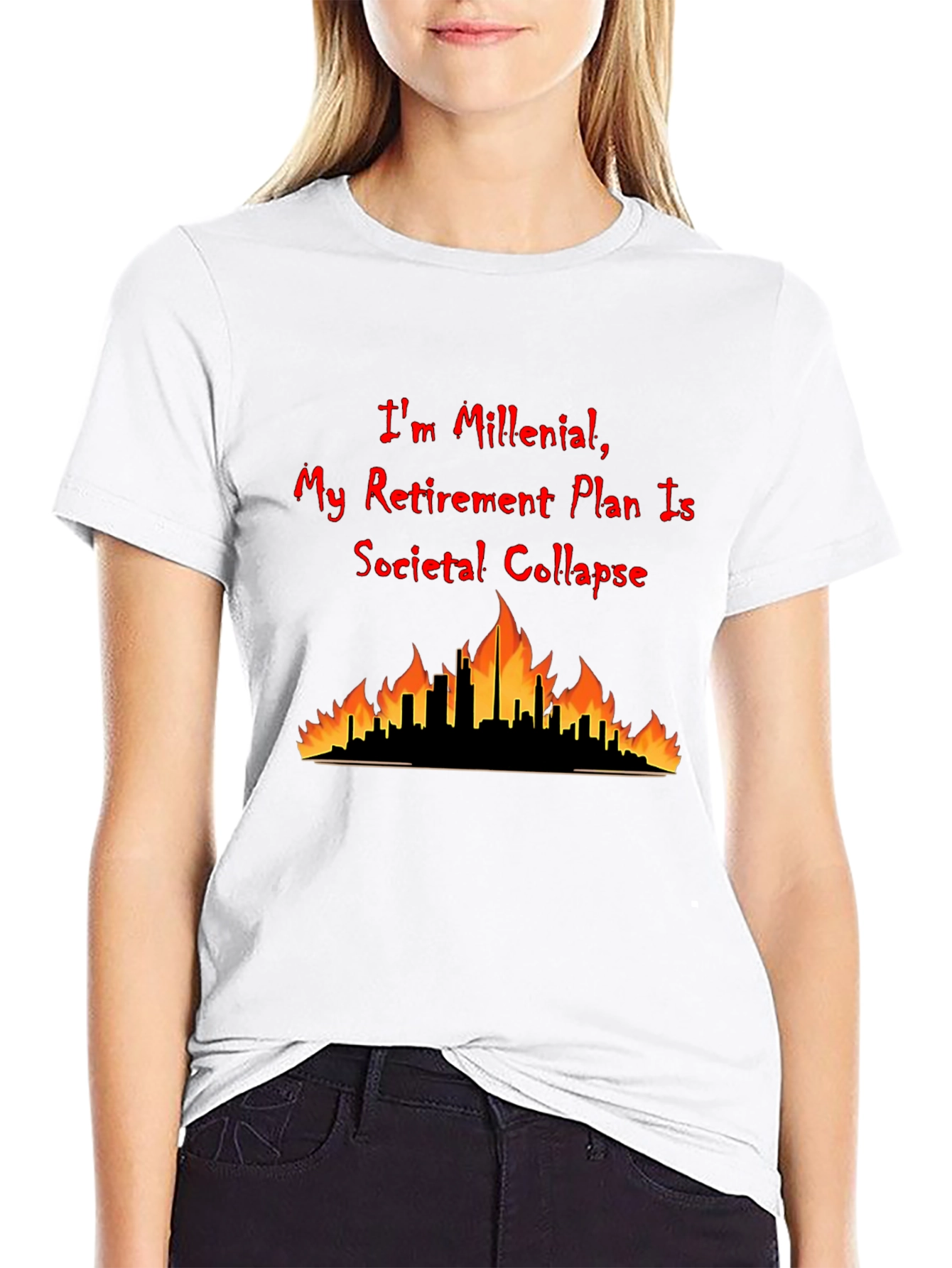 Millennial Societal Collapse Retirement Plan T-Shirt