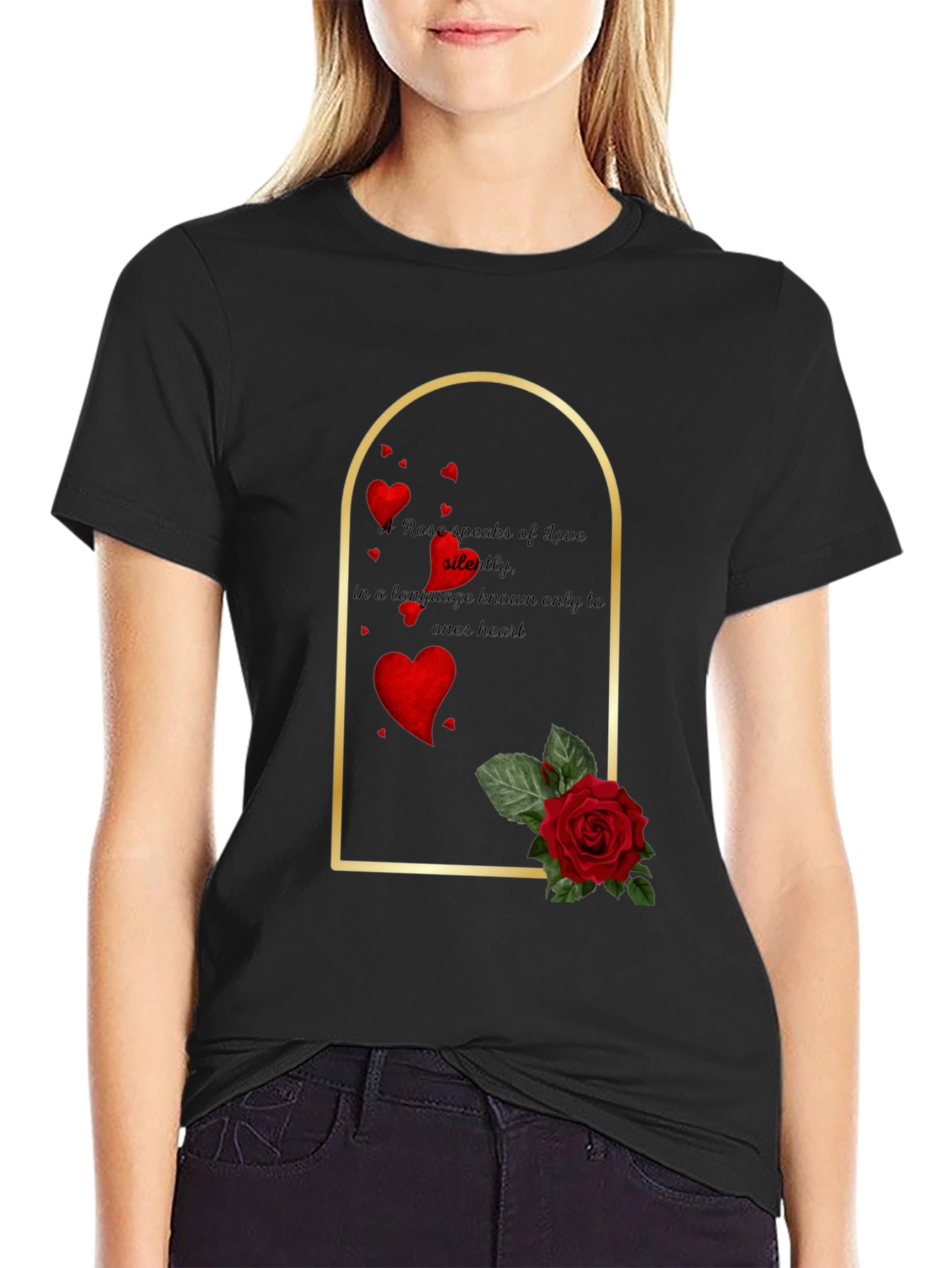 Rose Love T-Shirt - Silent Language Heart Tee