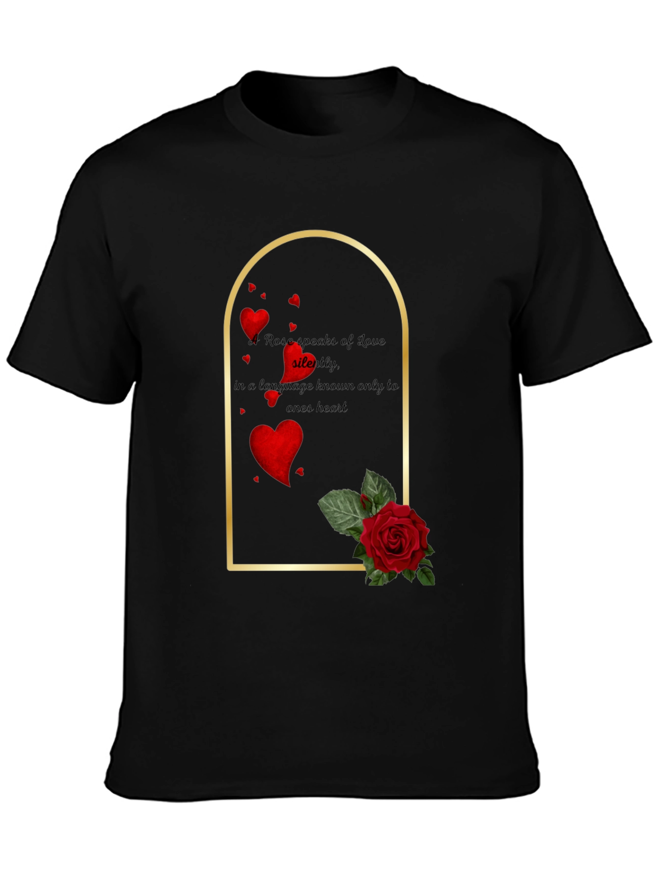 Rose Love T-Shirt - Silent Language Heart Tee