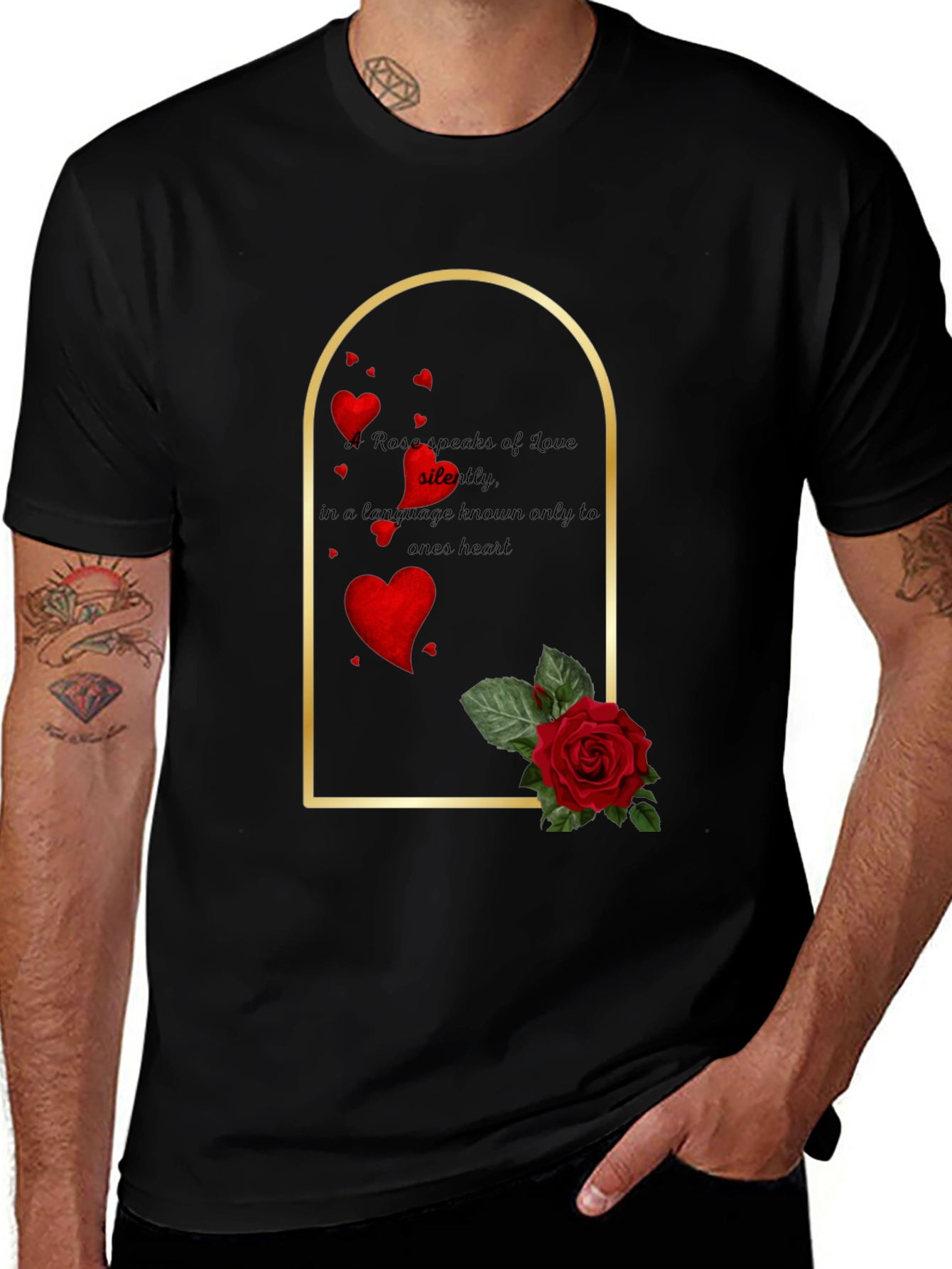 Rose Love T-Shirt - Silent Language Heart Tee