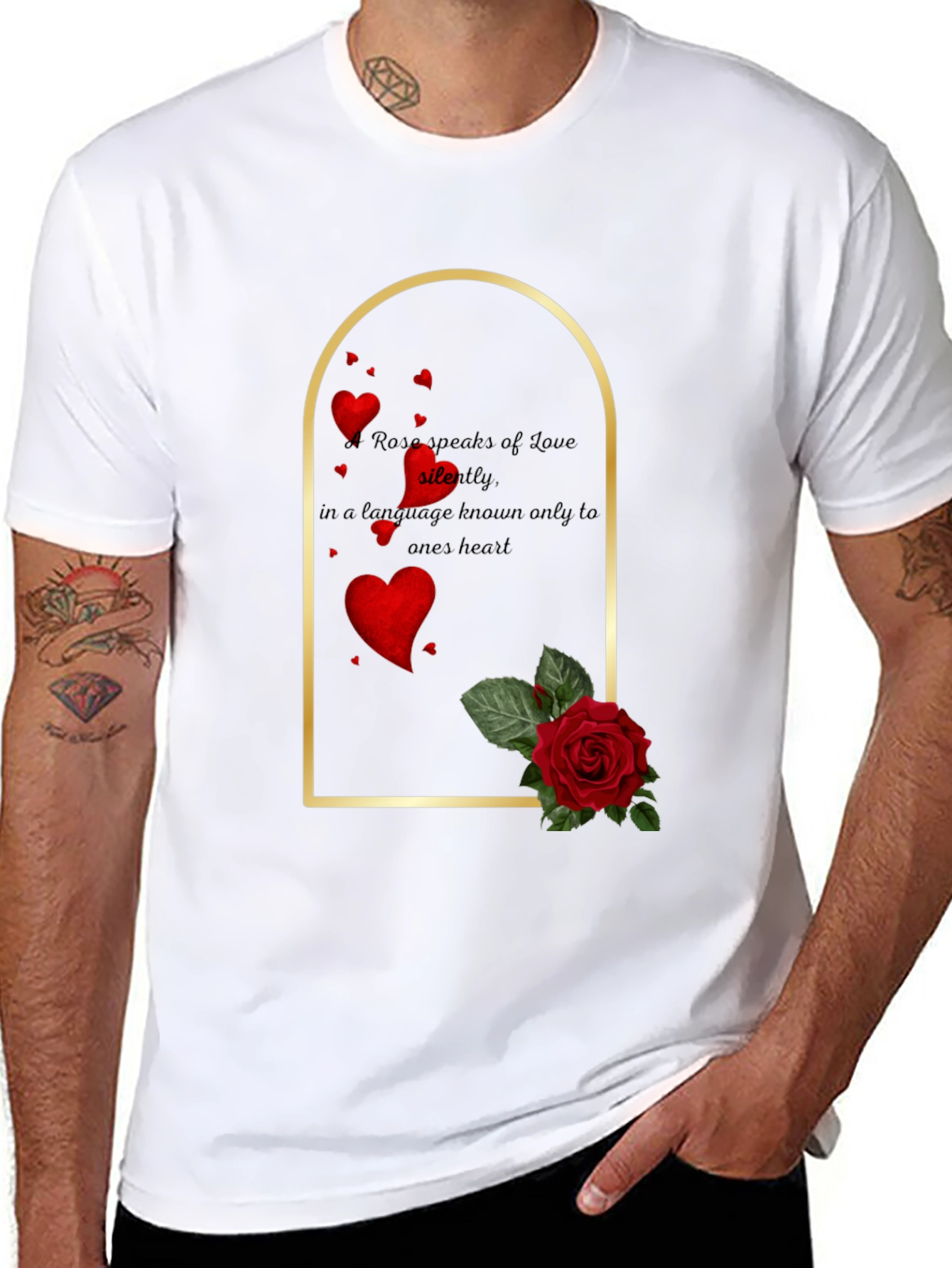 Rose Love T-Shirt - Silent Language Heart Tee