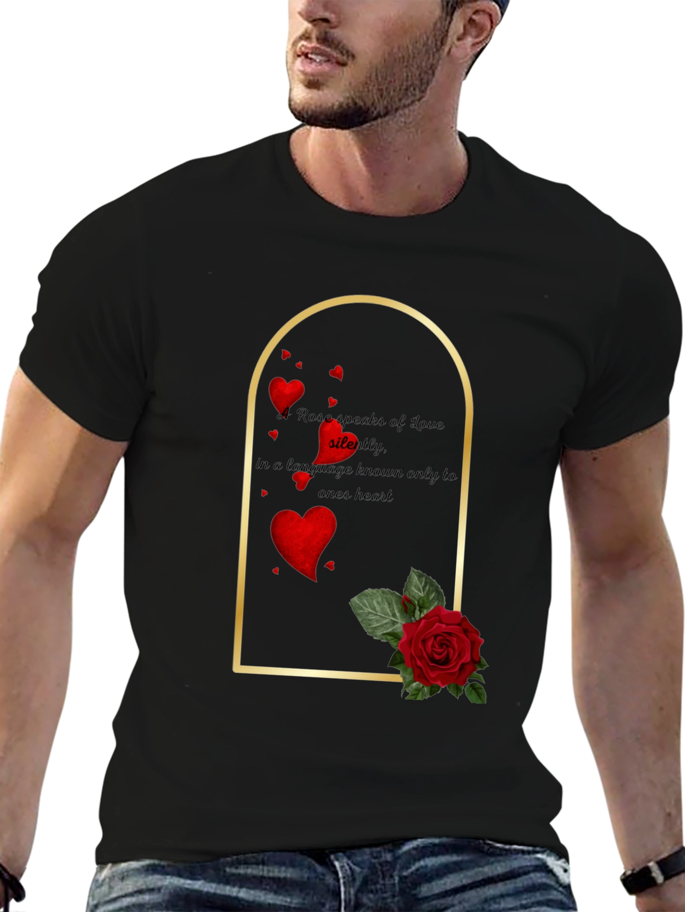 Rose Love T-Shirt - Silent Language Heart Tee