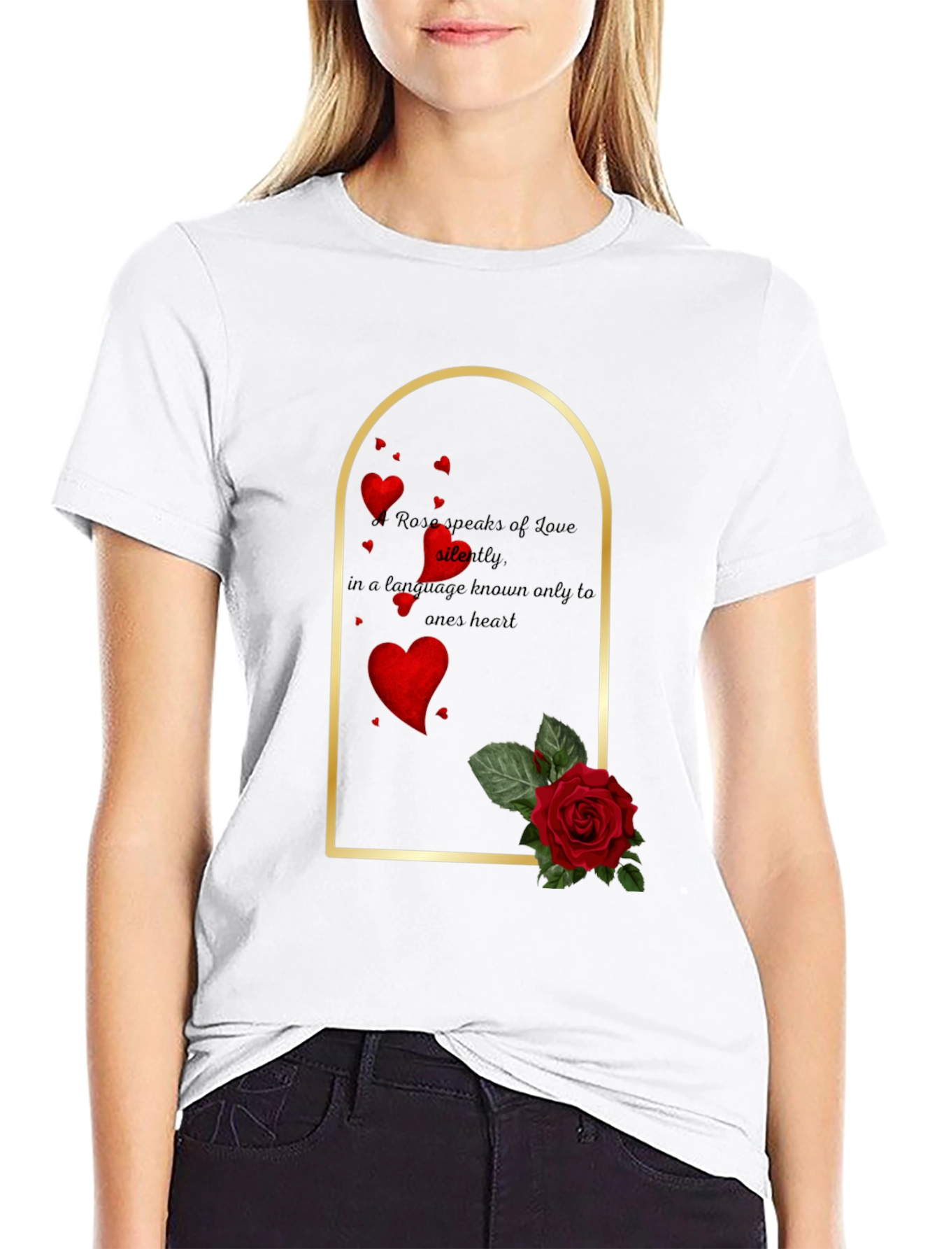 Rose Love T-Shirt - Silent Language Heart Tee