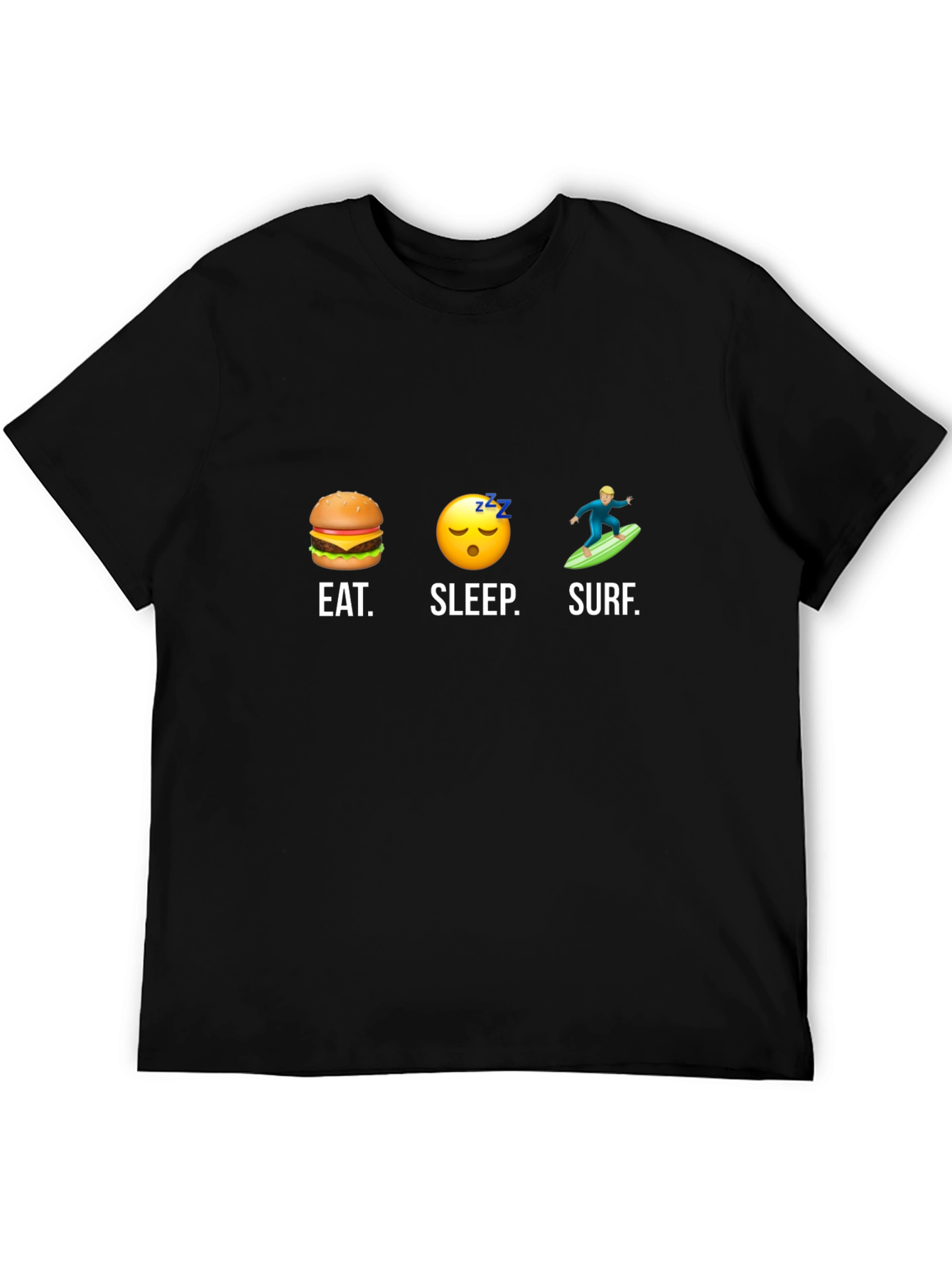 Eat Sleep Surf Black Graphic Tee