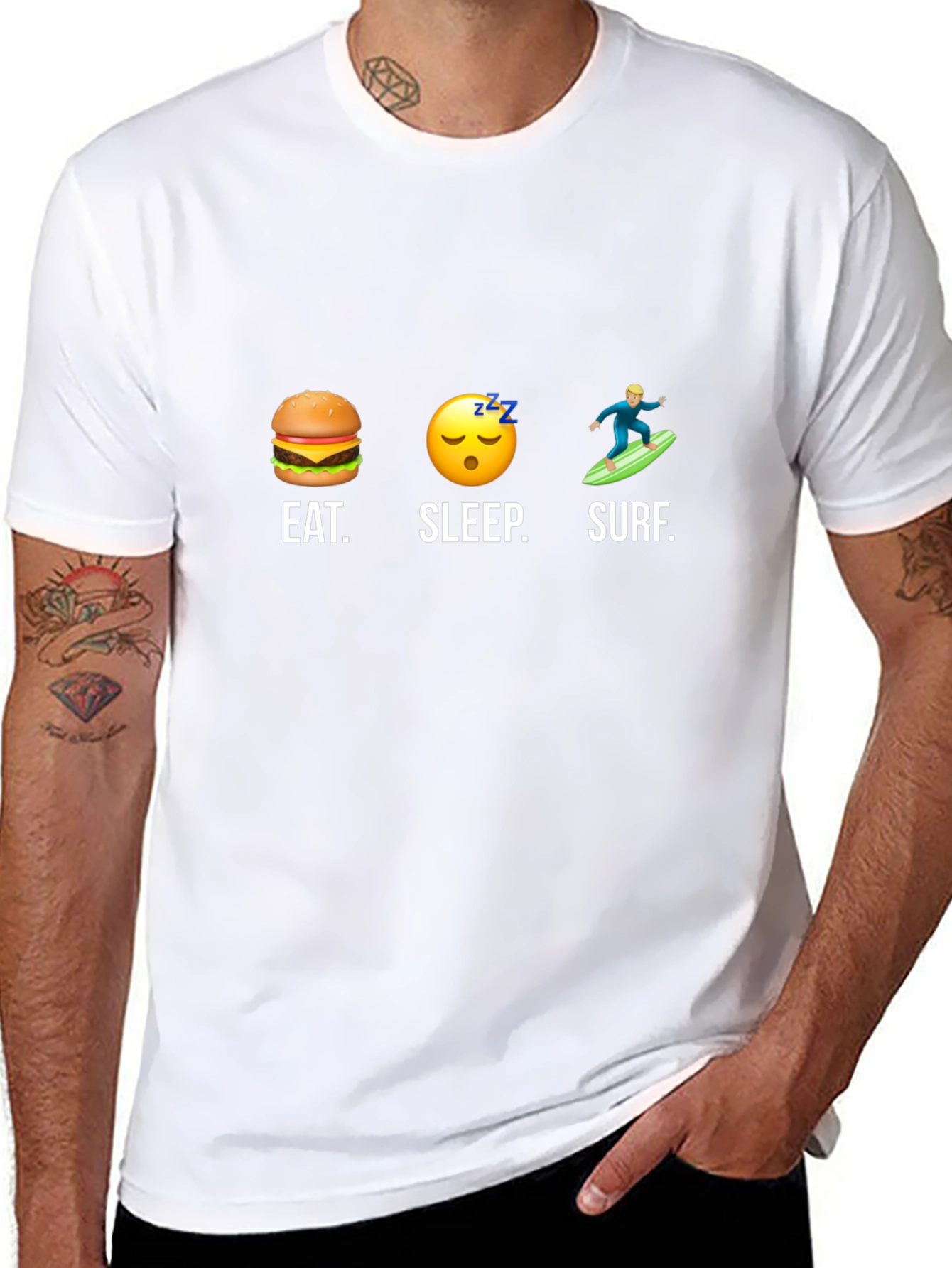 Eat Sleep Surf Black Graphic Tee