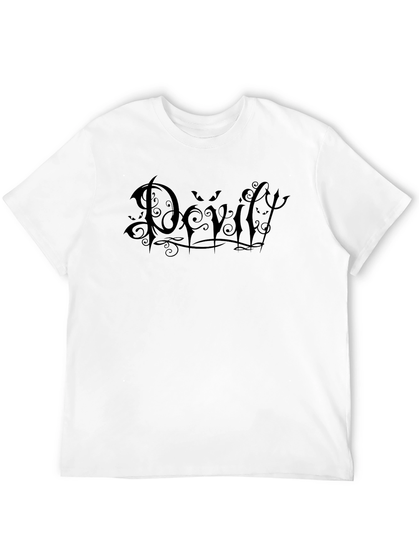 Gothic Devil Graphic Tee - Mens Black T-Shirt