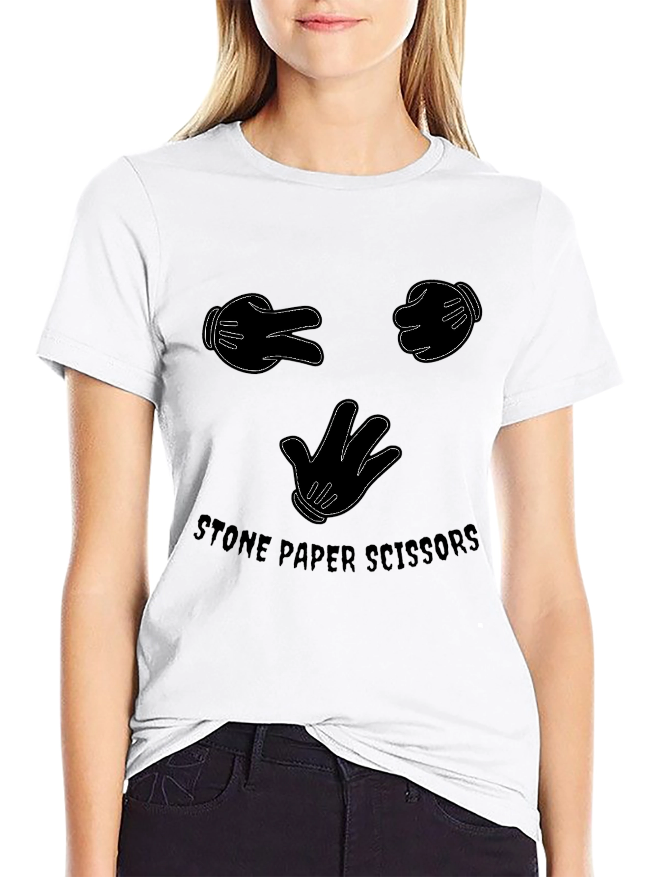 Stone Paper Scissors Graphic T-Shirt - Black