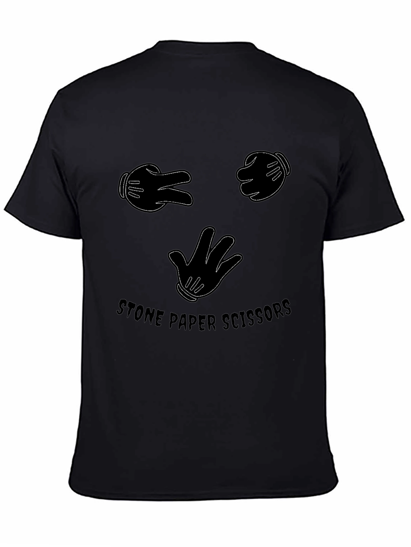 Stone Paper Scissors Graphic T-Shirt - Black