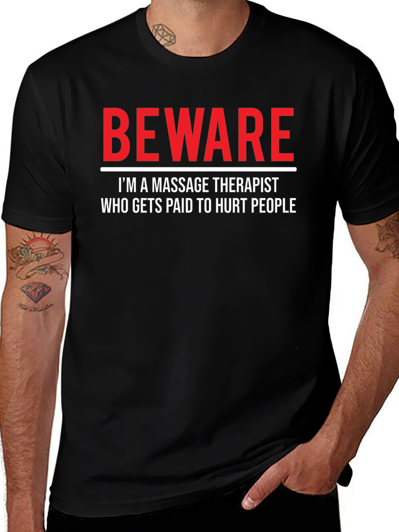 Beware Massage Therapist Graphic T-Shirt