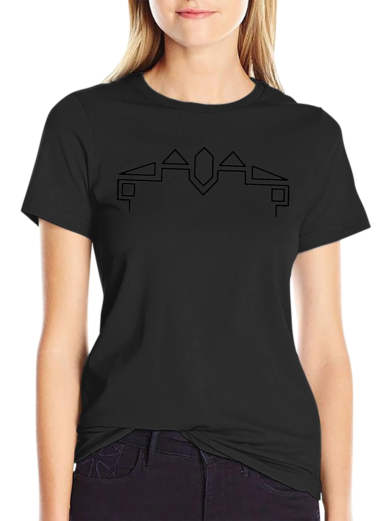 Geometric Symbol Black T-Shirt