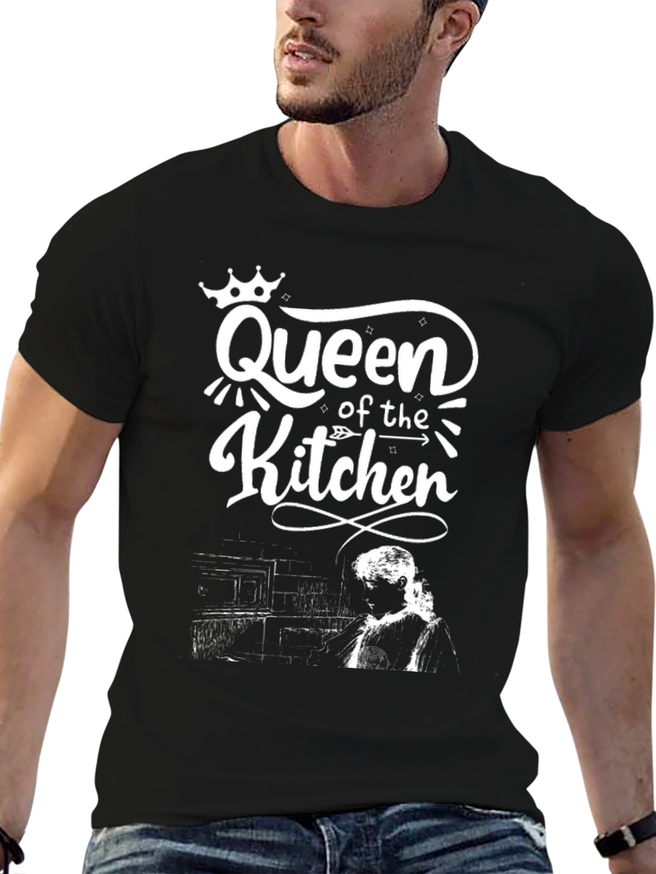 Queen of the Kitchen Black Graphic T-Shirt