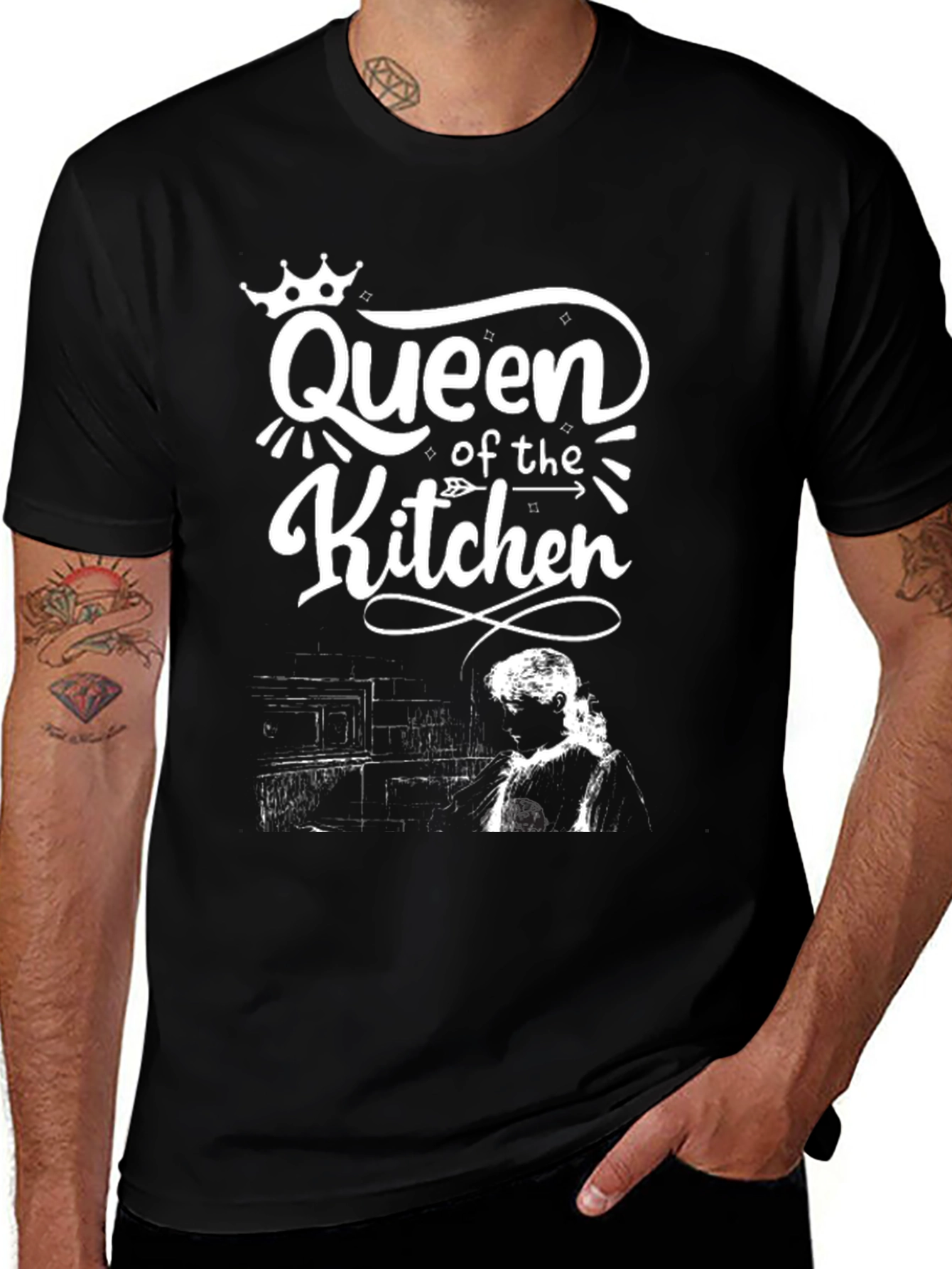 Queen of the Kitchen Black Graphic T-Shirt