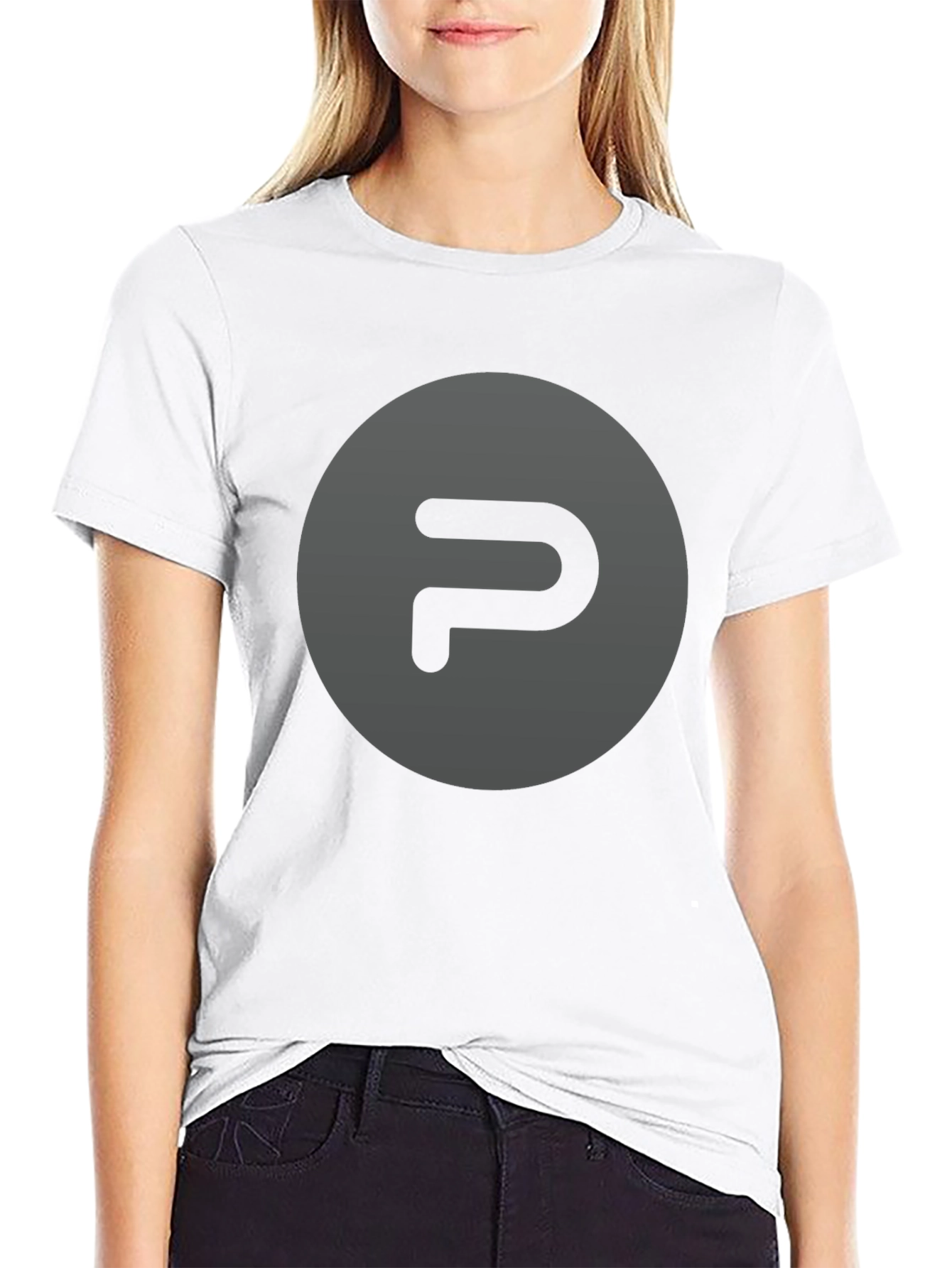 Mens Black T-Shirt with Gray Logo Graphic