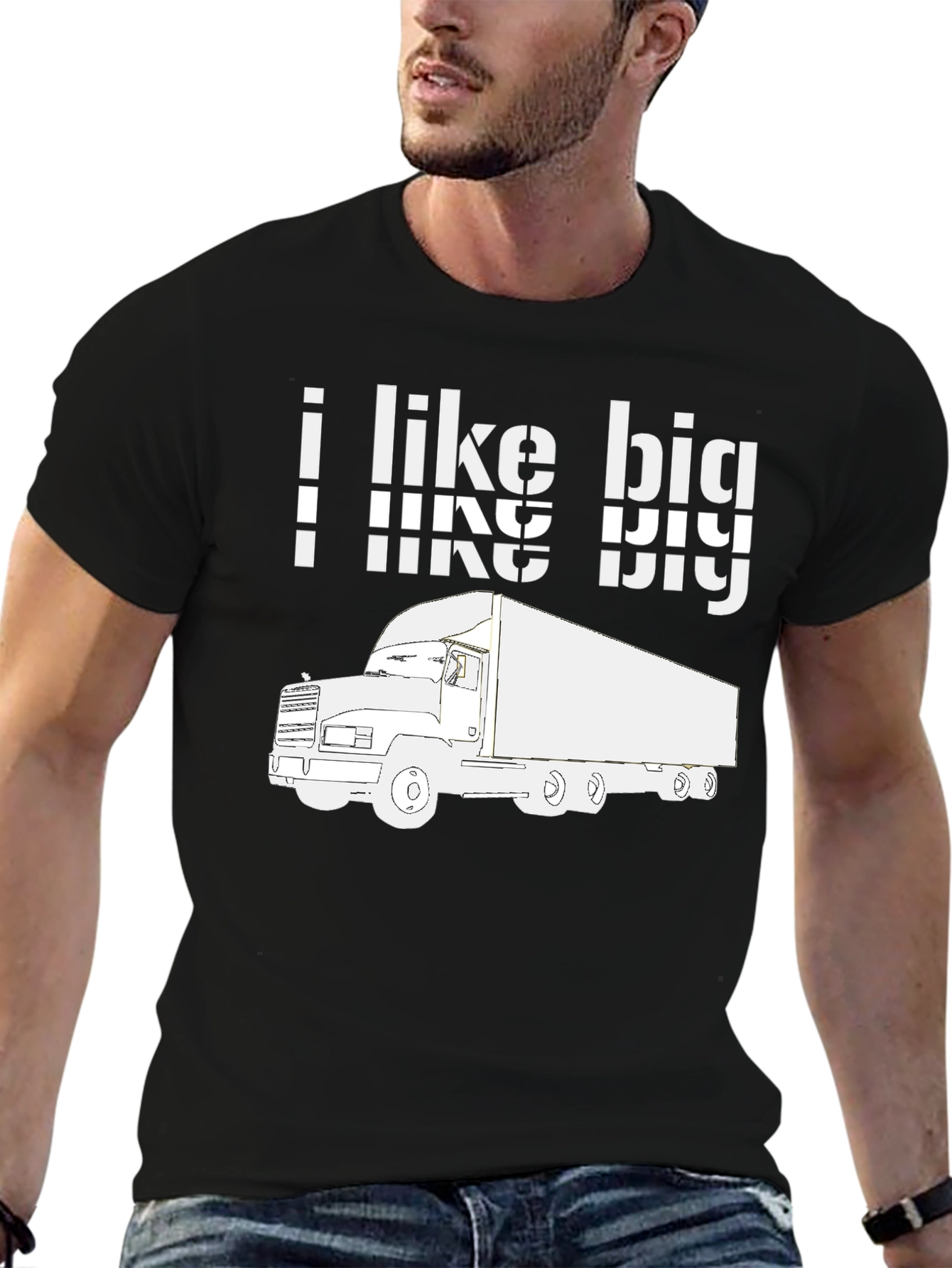 I Like Big Trucks Graphic Tee - Black