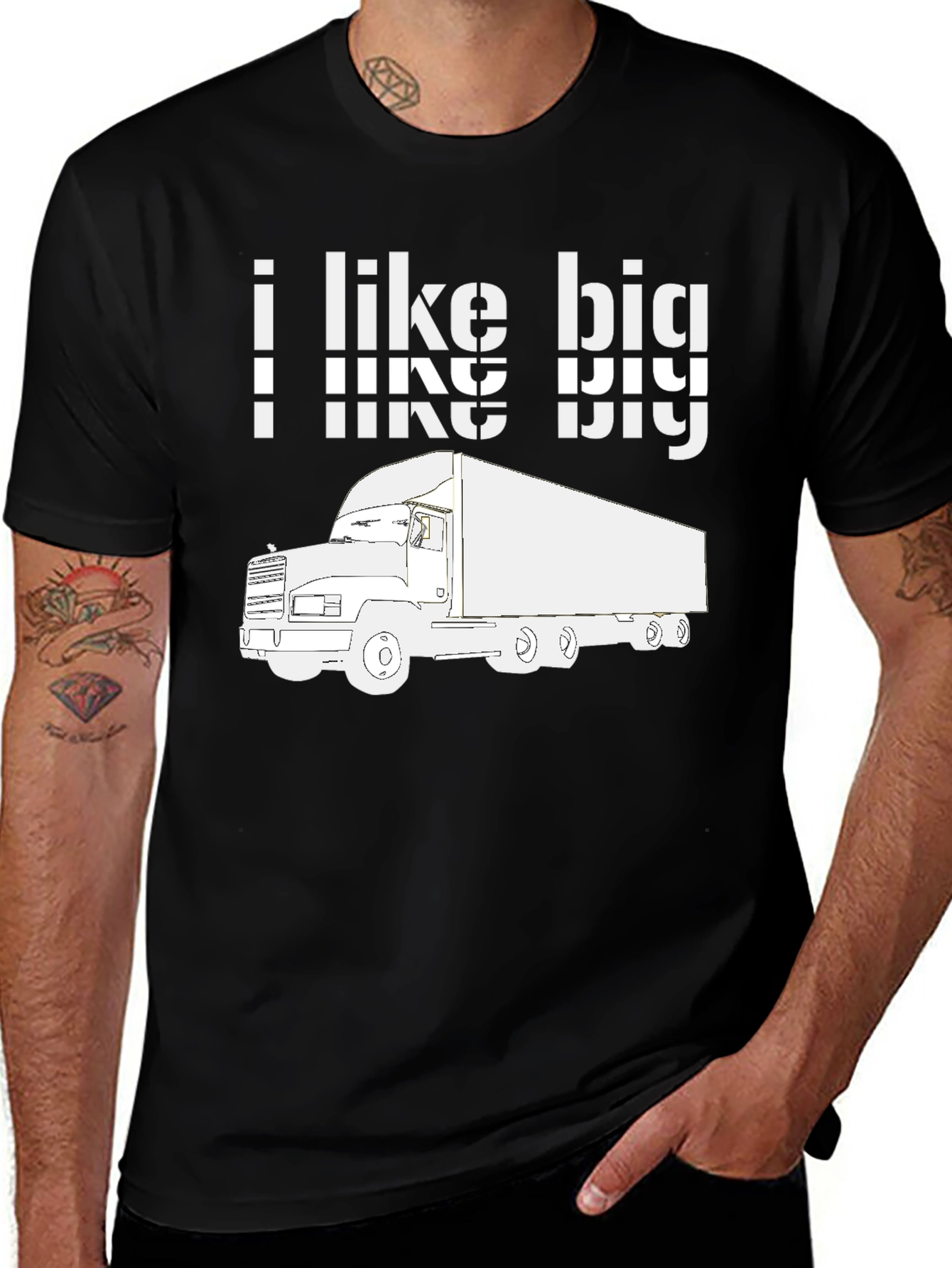 I Like Big Trucks Graphic Tee - Black