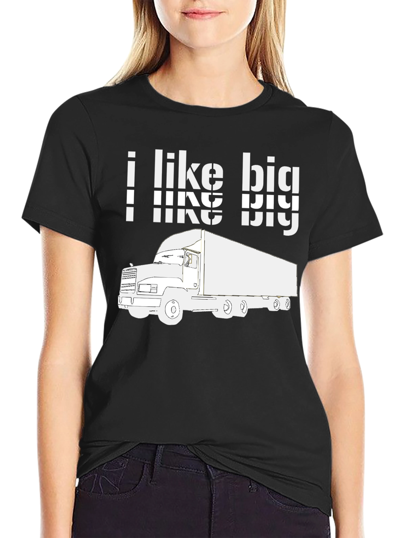 I Like Big Trucks Graphic Tee - Black