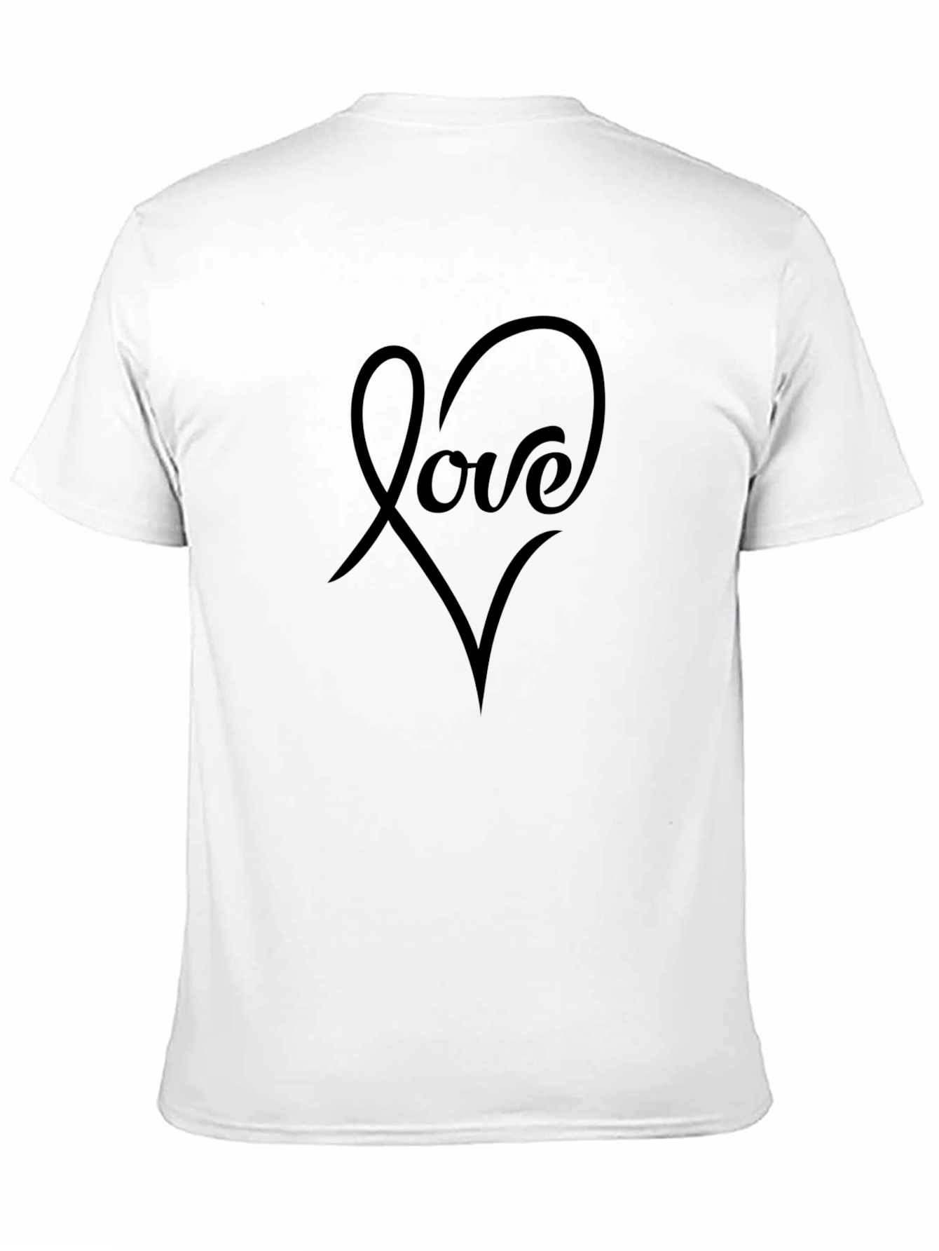 Love Heart Graphic Tee - Black Casual T-Shirt