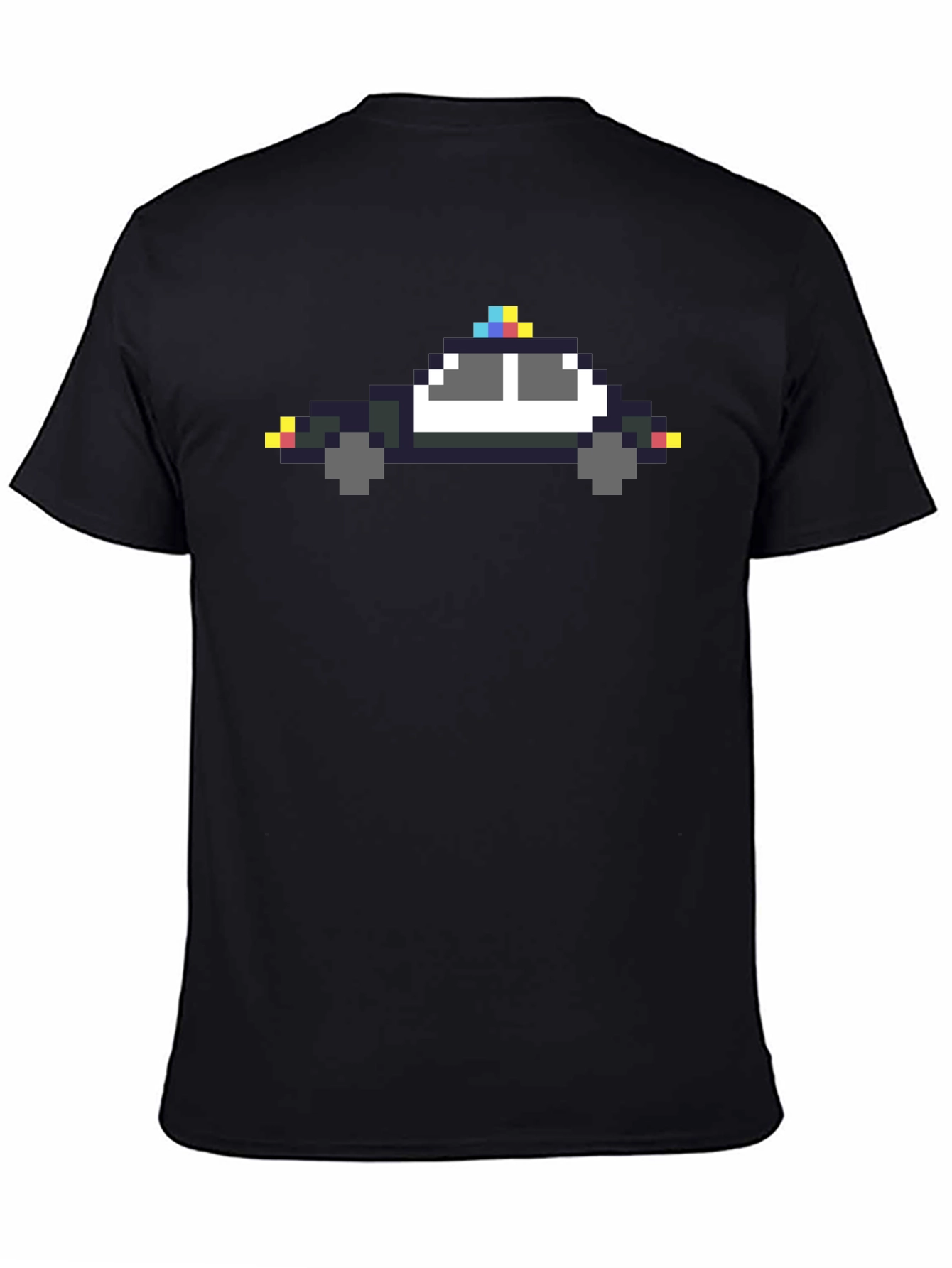 Pixel Police Car Graphic Tee - Black