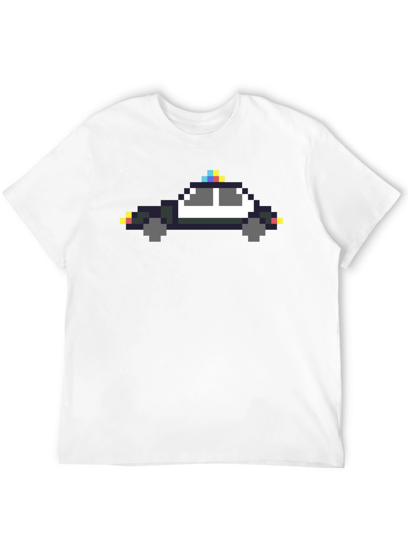 Pixel Police Car Graphic Tee - Black