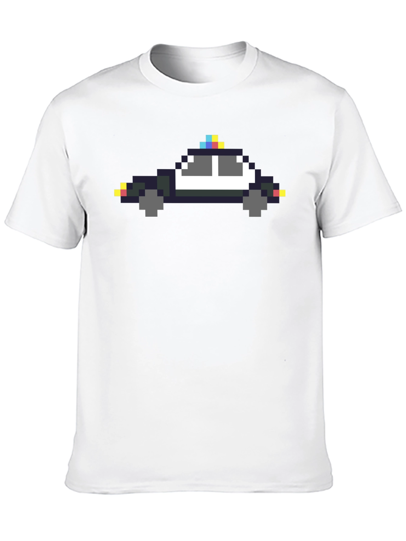 Pixel Police Car Graphic Tee - Black