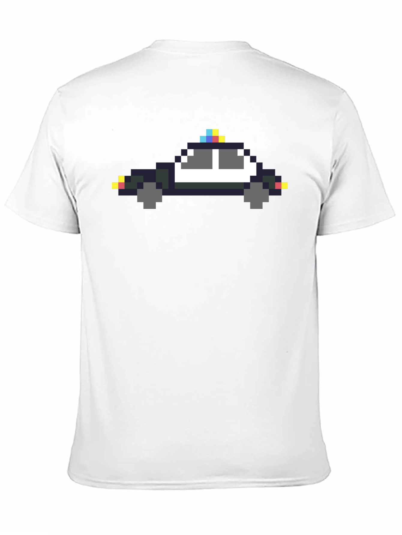 Pixel Police Car Graphic Tee - Black