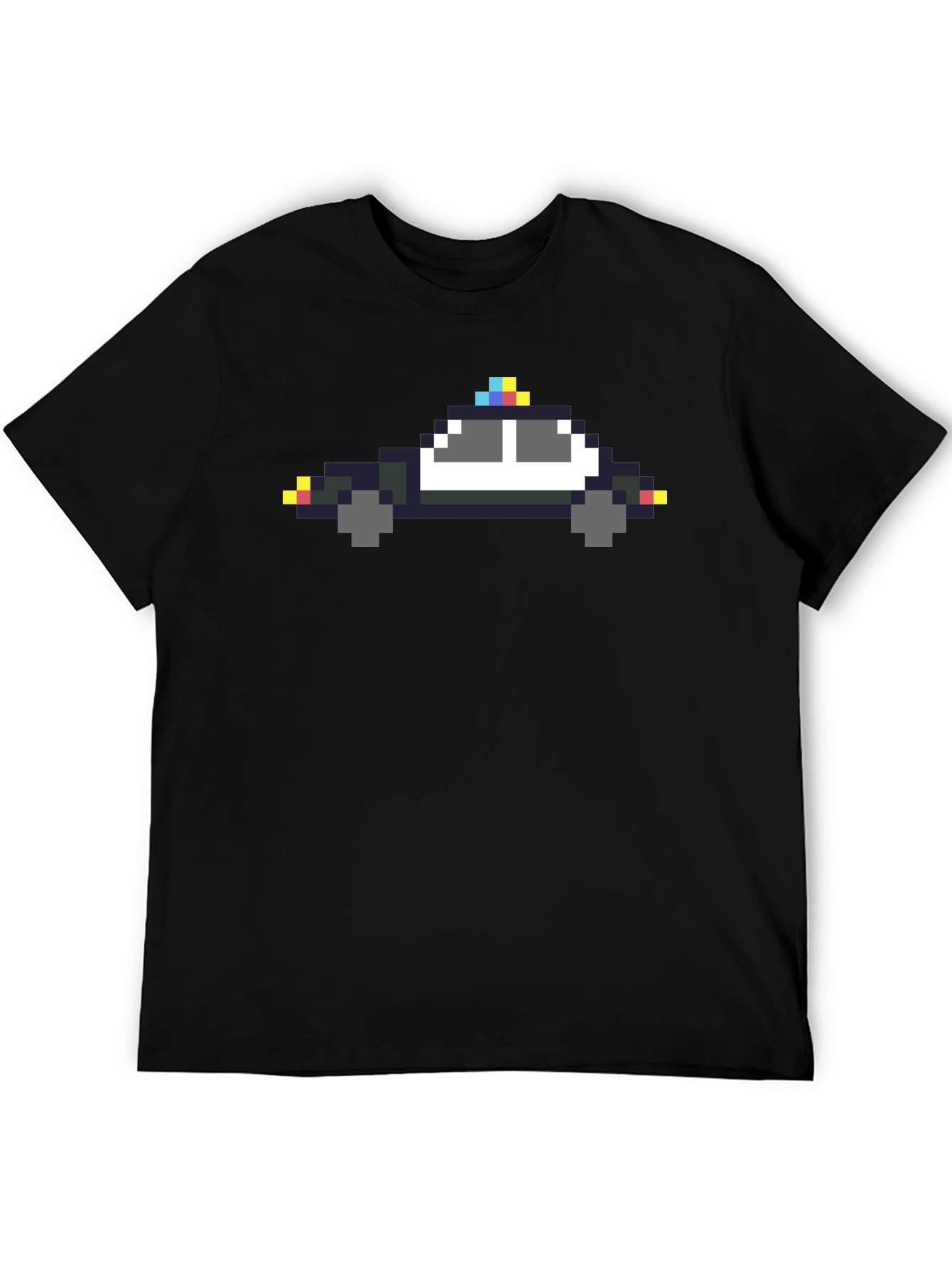 Pixel Police Car Graphic Tee - Black