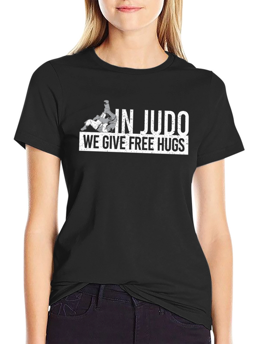 In Judo We Give Free Hugs - Black T-Shirt