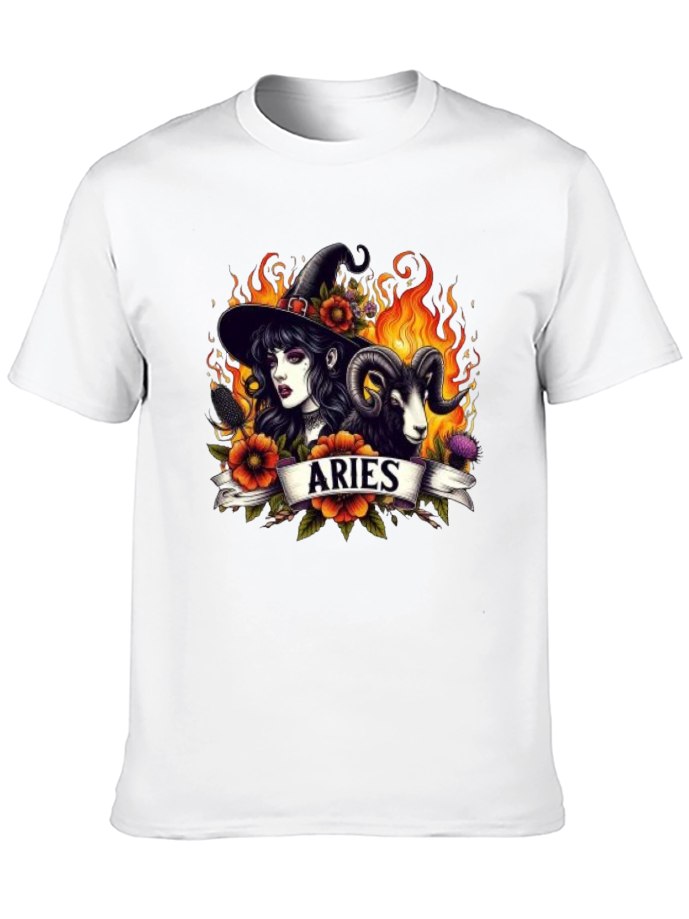 Aries Witch T-Shirt - Zodiac Astrology Graphic Tee