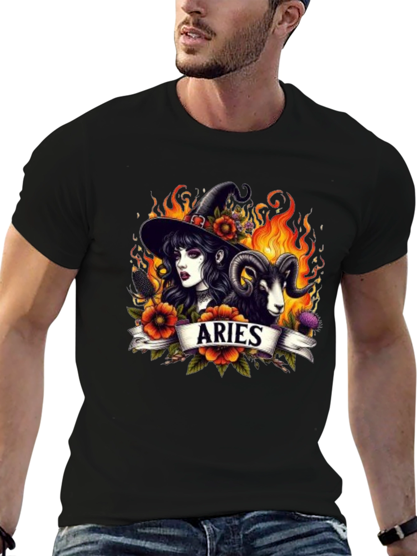 Aries Witch T-Shirt - Zodiac Astrology Graphic Tee