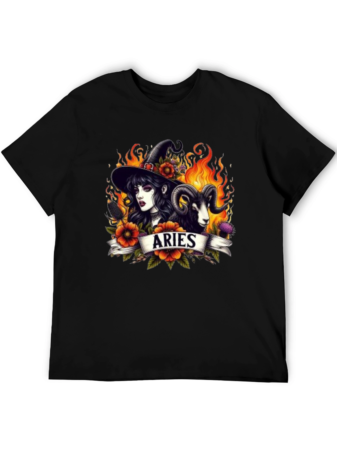 Aries Witch T-Shirt - Zodiac Astrology Graphic Tee