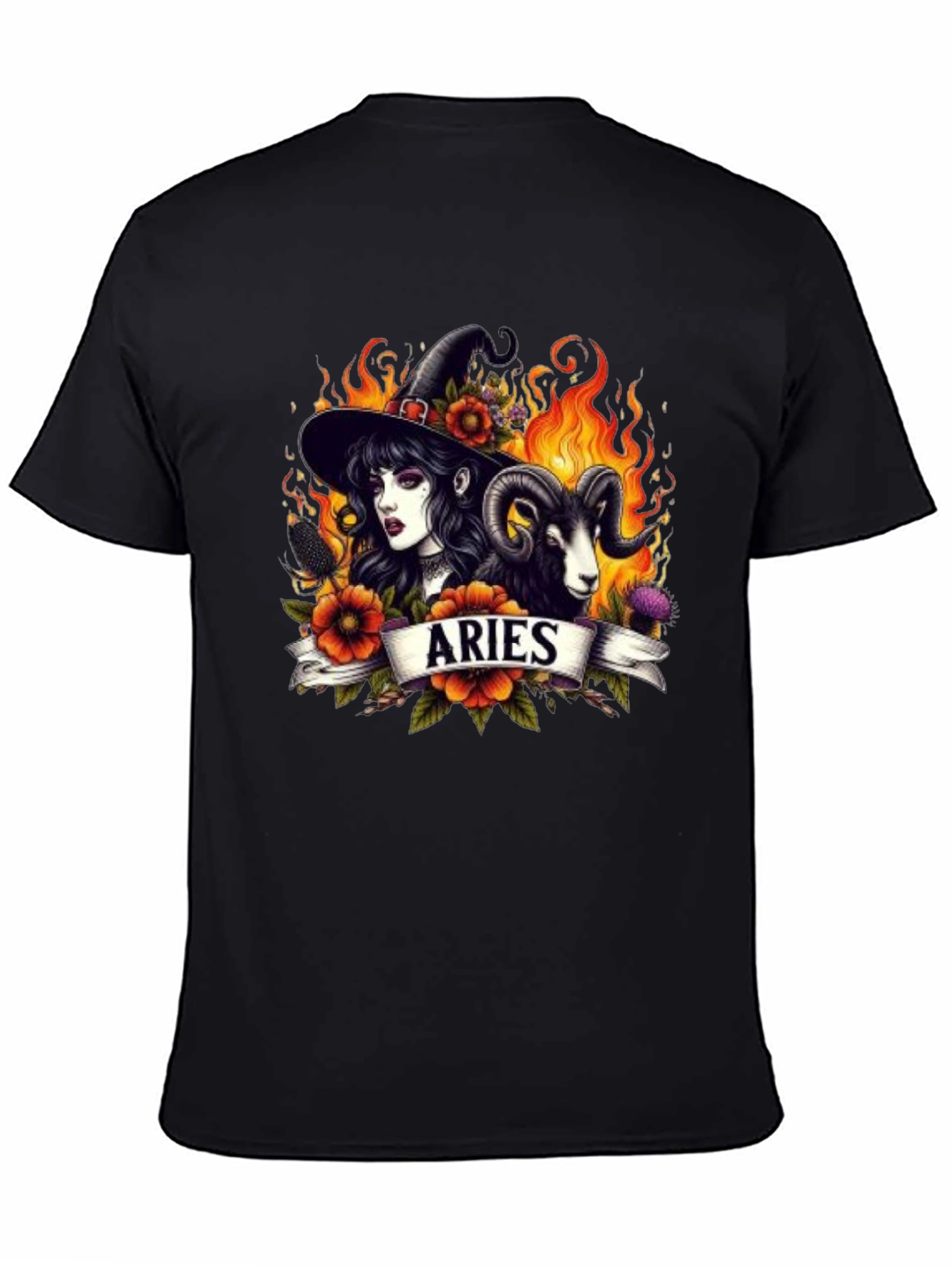 Aries Witch T-Shirt - Zodiac Astrology Graphic Tee