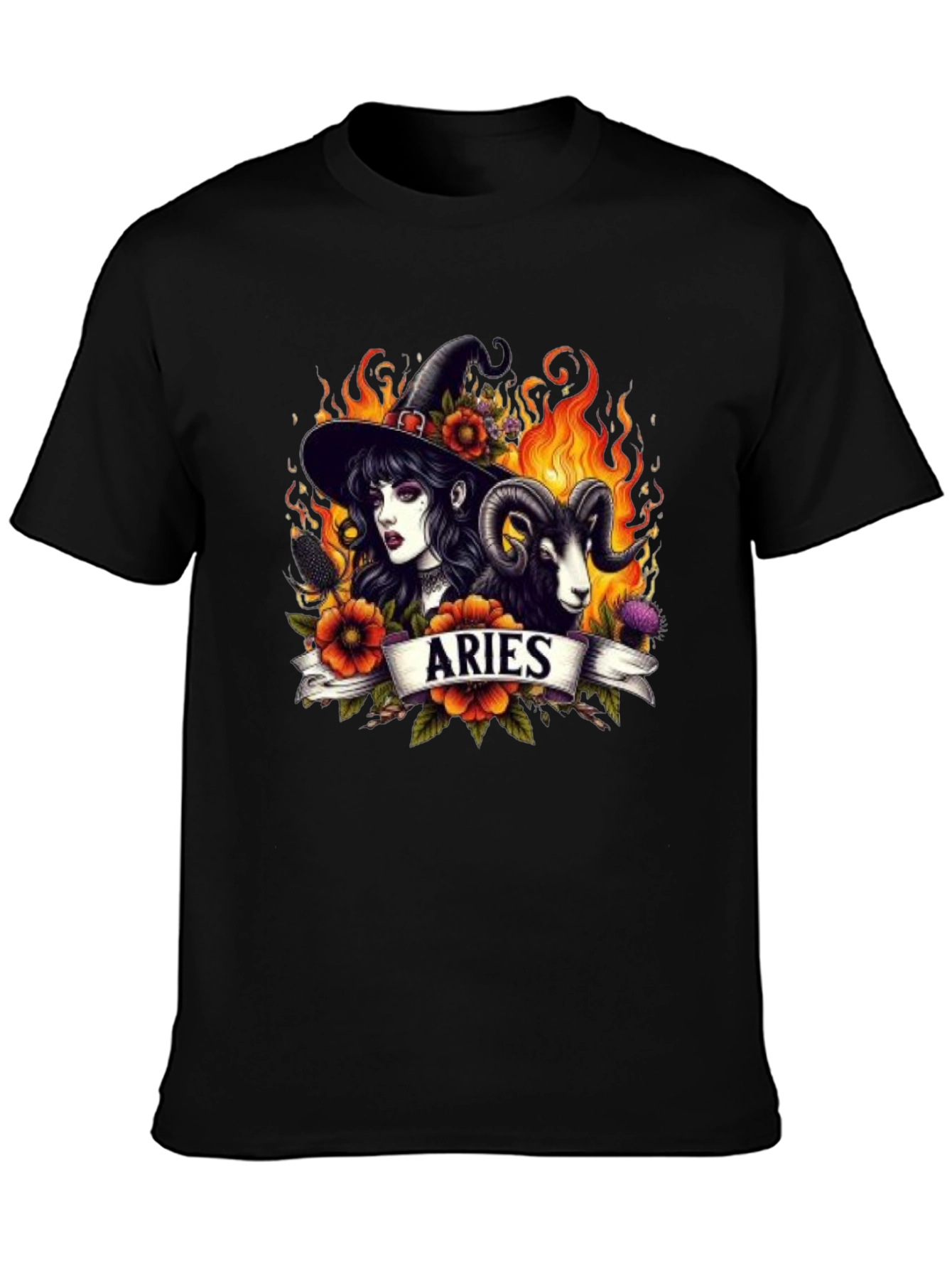 Aries Witch T-Shirt - Zodiac Astrology Graphic Tee