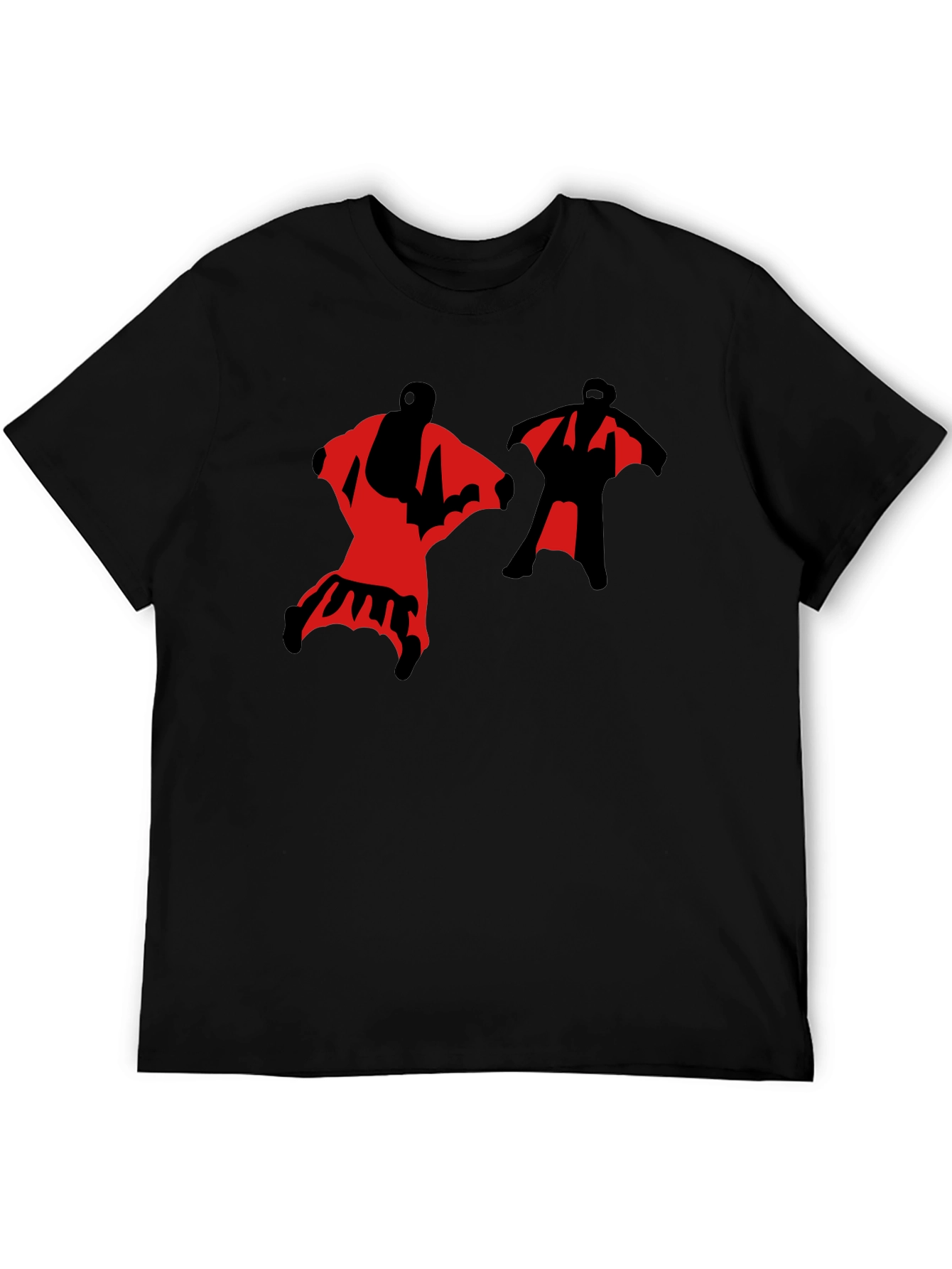 Black Wingsuit Skydivers Graphic T-Shirt