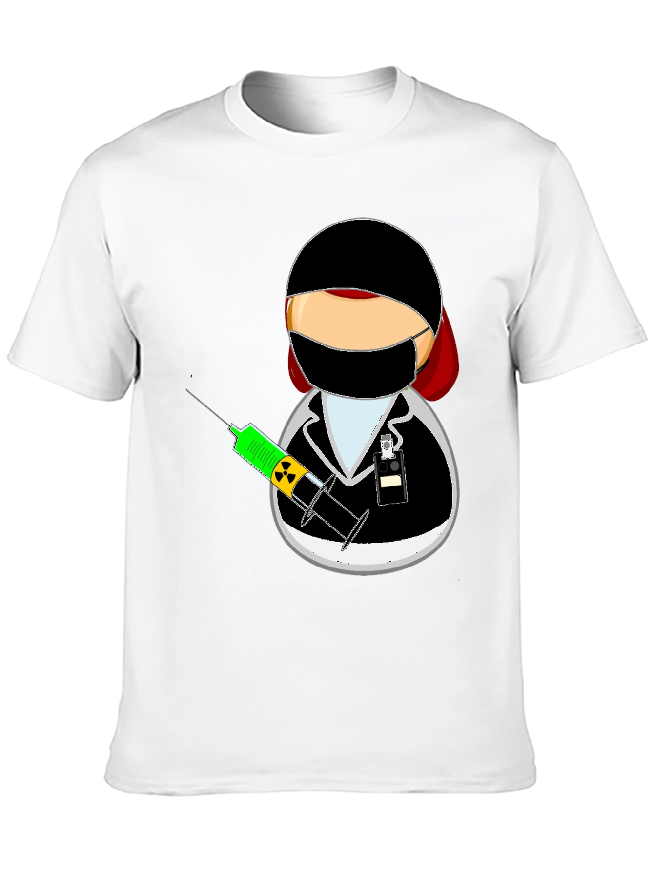 Doctor Cartoon Black T-Shirt