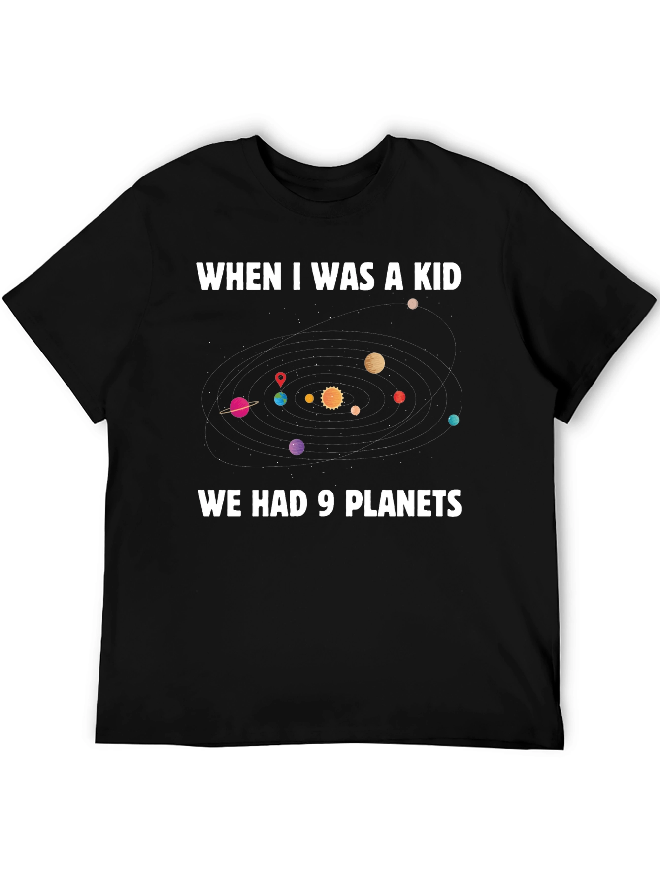 9 Planets T-Shirt: Retro Space Solar System Tee