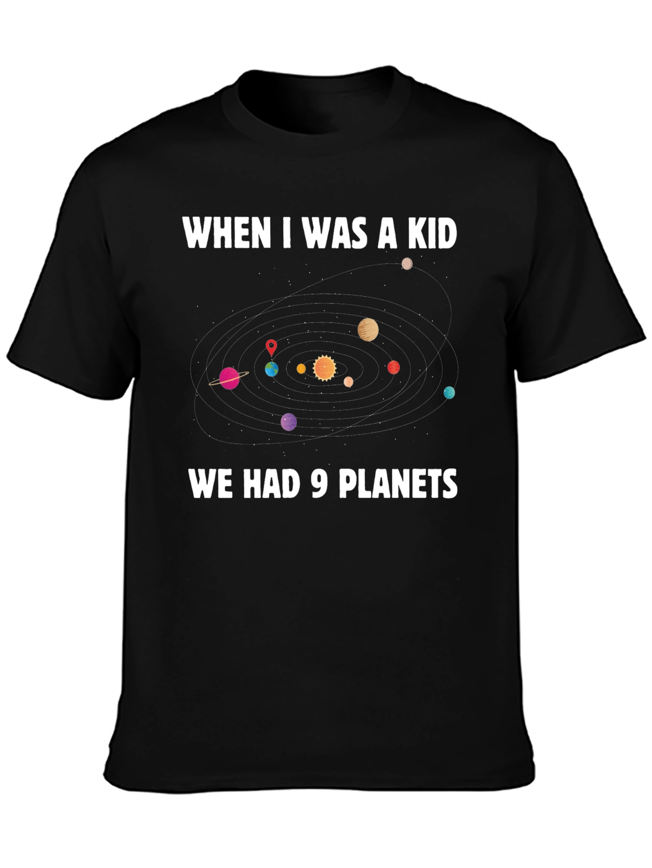 9 Planets T-Shirt: Retro Space Solar System Tee