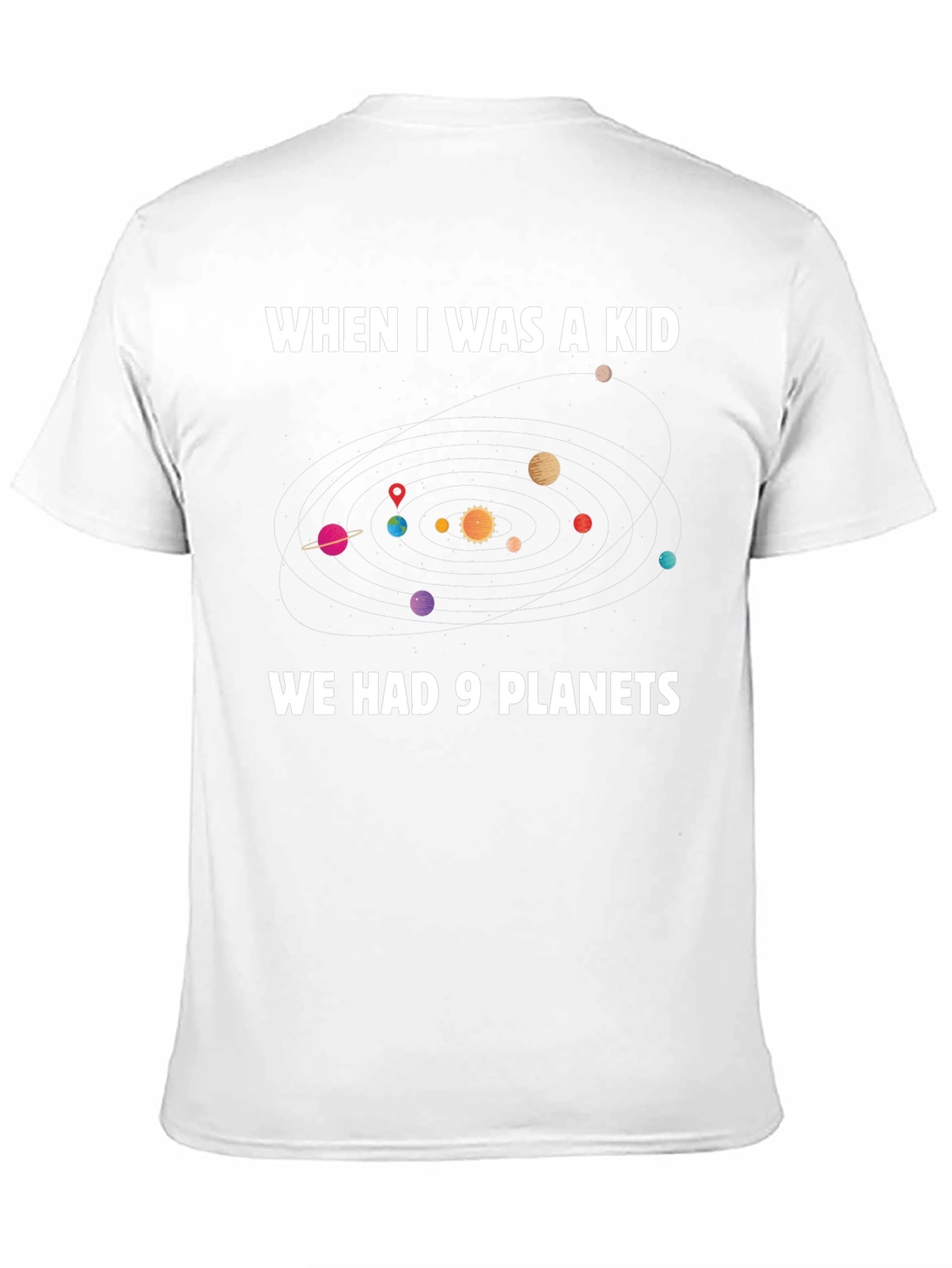 9 Planets T-Shirt: Retro Space Solar System Tee