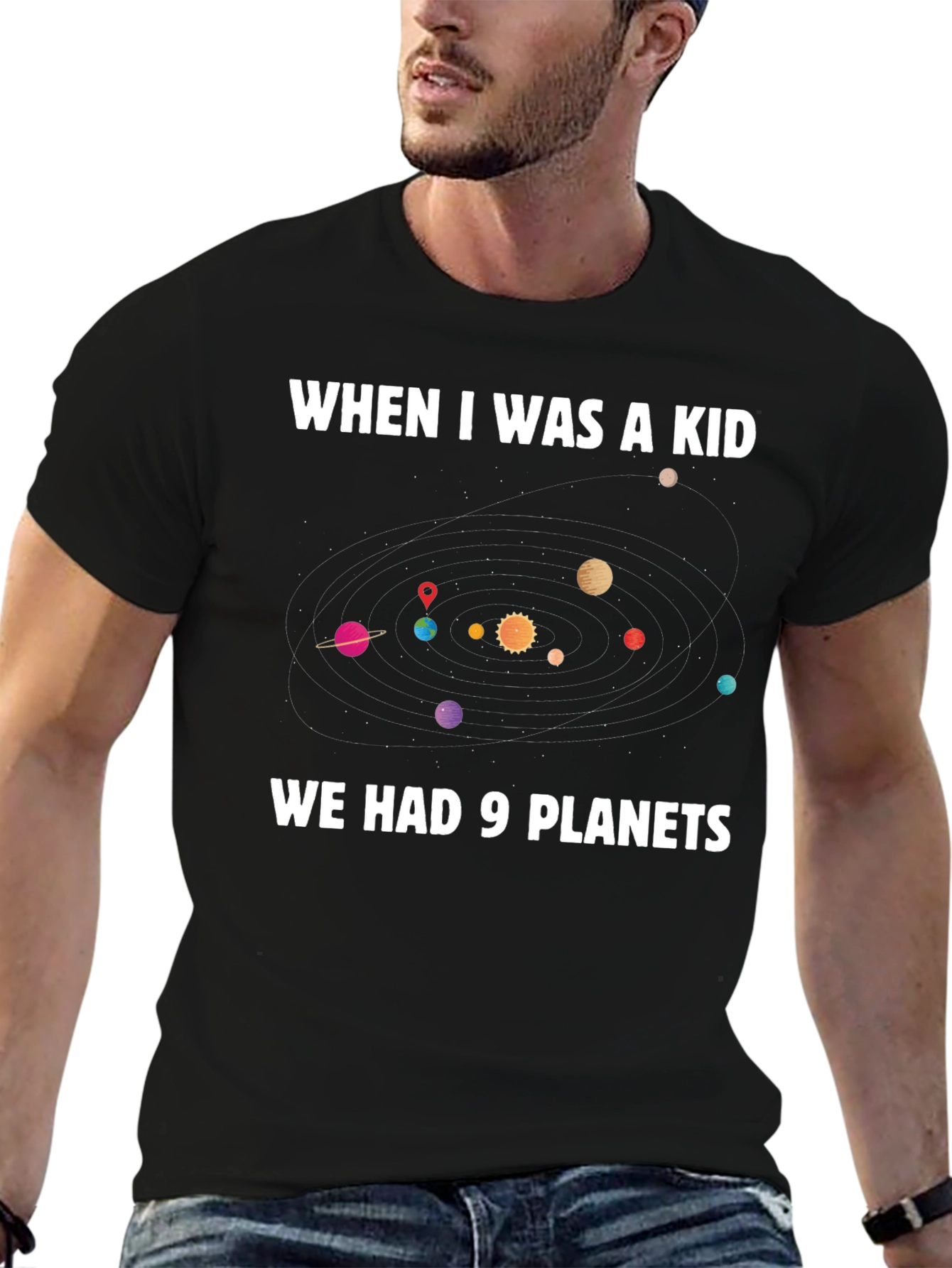 9 Planets T-Shirt: Retro Space Solar System Tee
