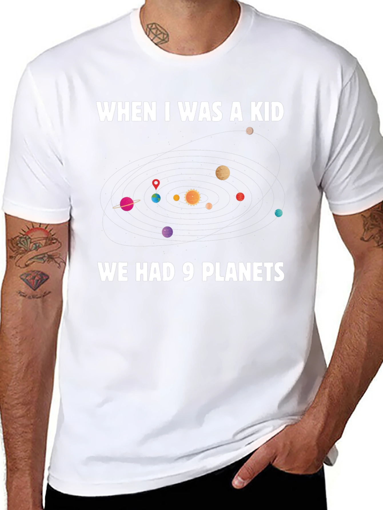 9 Planets T-Shirt: Retro Space Solar System Tee