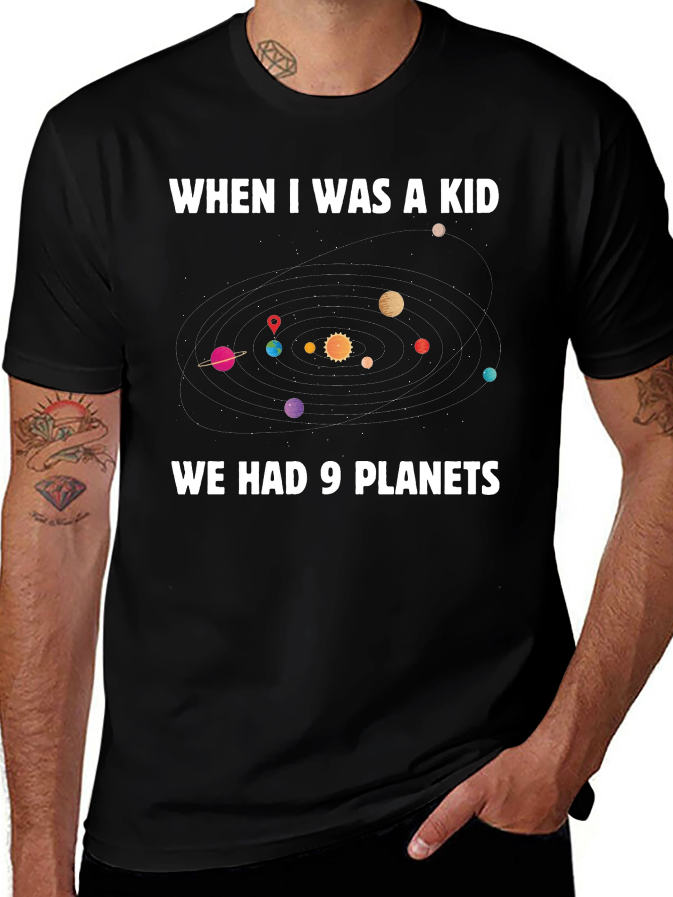 9 Planets T-Shirt: Retro Space Solar System Tee