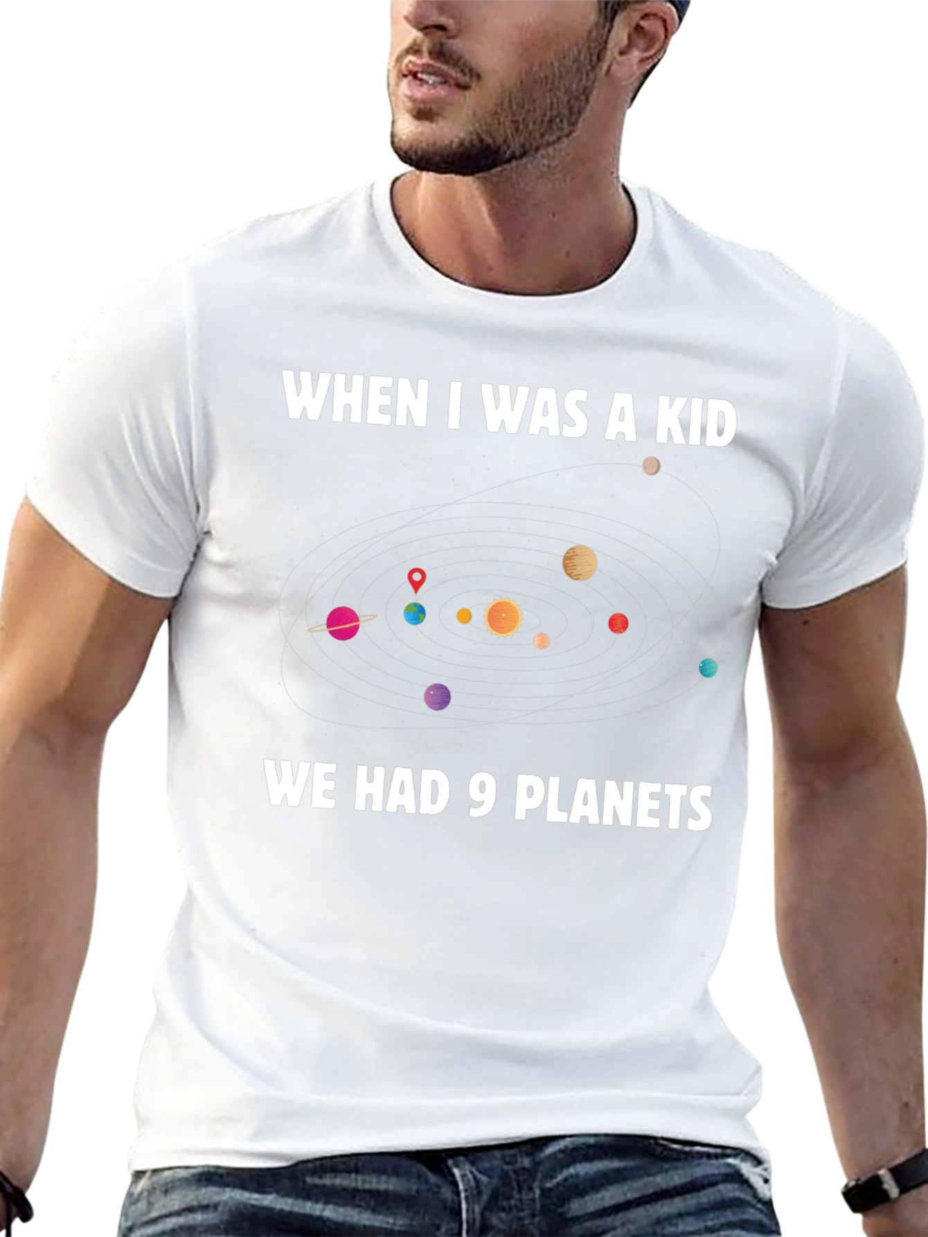 9 Planets T-Shirt: Retro Space Solar System Tee