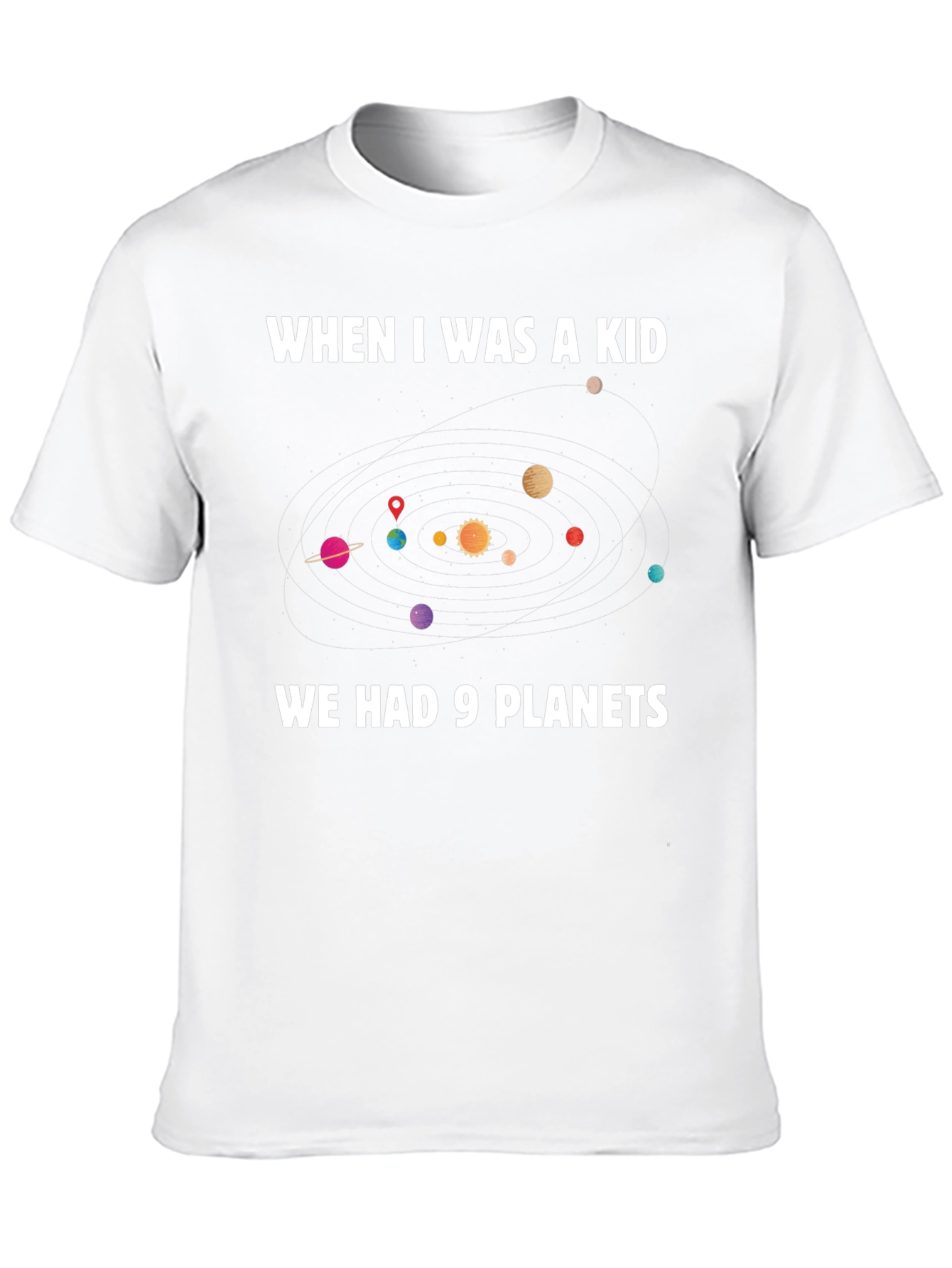 9 Planets T-Shirt: Retro Space Solar System Tee