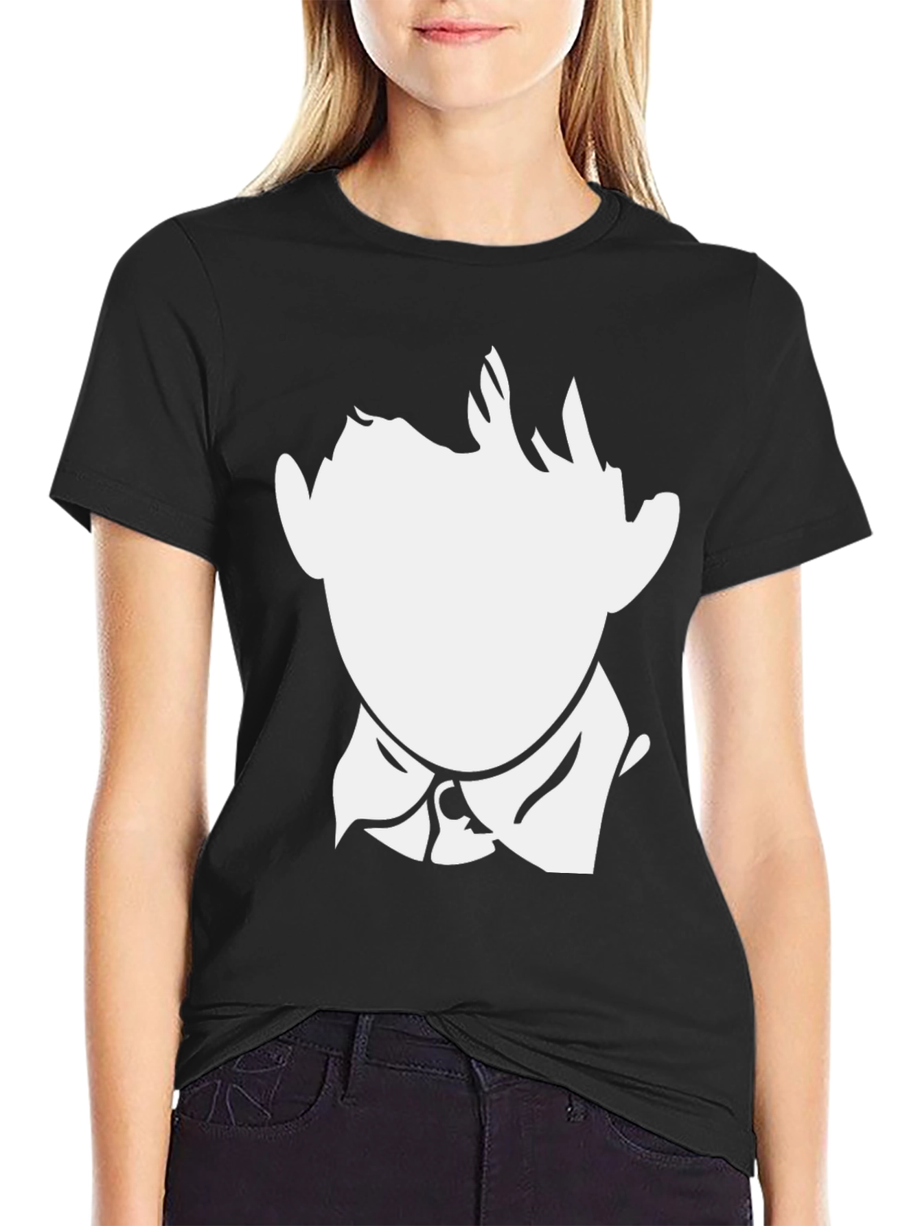 Silhouette Bowtie Graphic Black T-Shirt