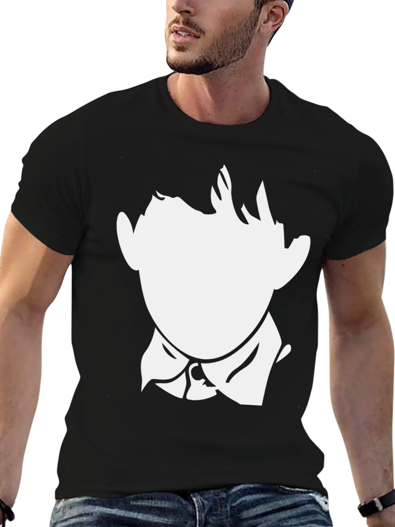 Silhouette Bowtie Graphic Black T-Shirt