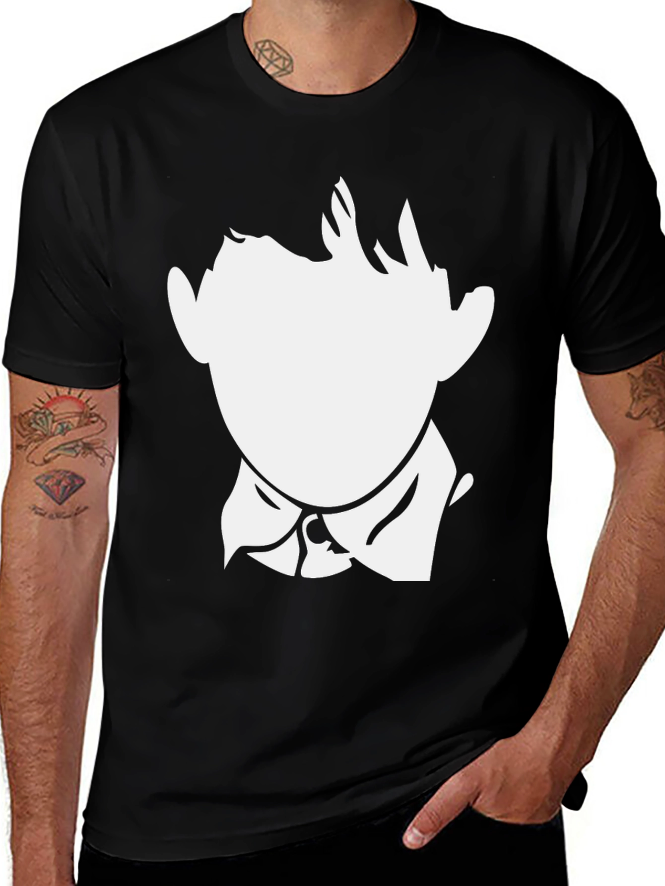 Silhouette Bowtie Graphic Black T-Shirt