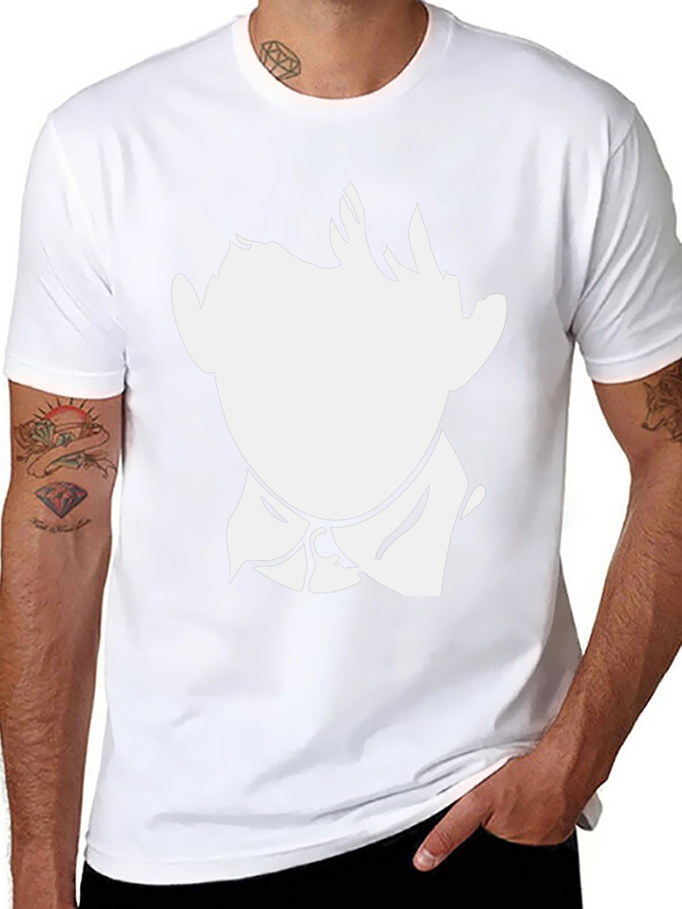 Silhouette Bowtie Graphic Black T-Shirt